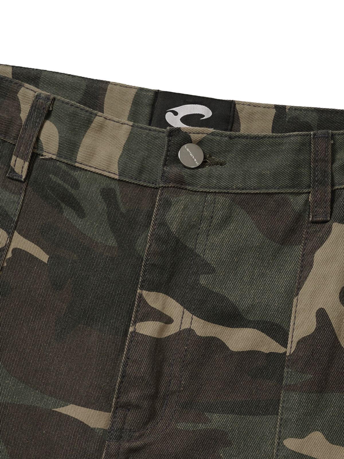 르렌느(LERENNE) Multi Pocket Cargo Flare Camo Pants - Camo