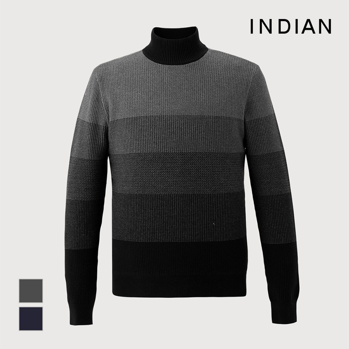 인디안(INDIAN) 융본딩 하프넥 니트_MITBHYW9401