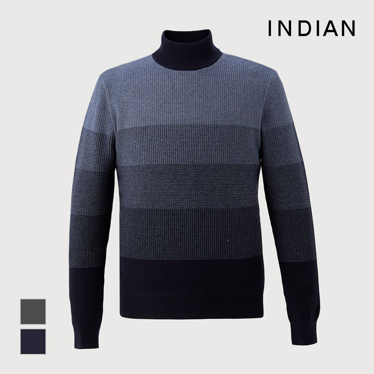 인디안(INDIAN) 융본딩 하프넥 니트_MITBHYW9401