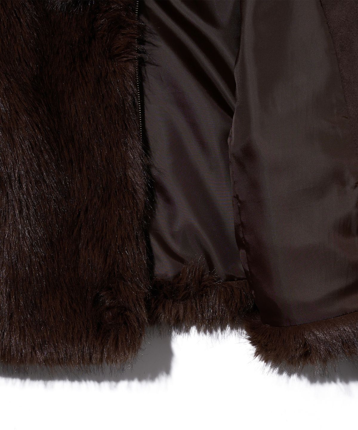 유희(YOUHEE) LONG HAIR FUR JACKET BROWN