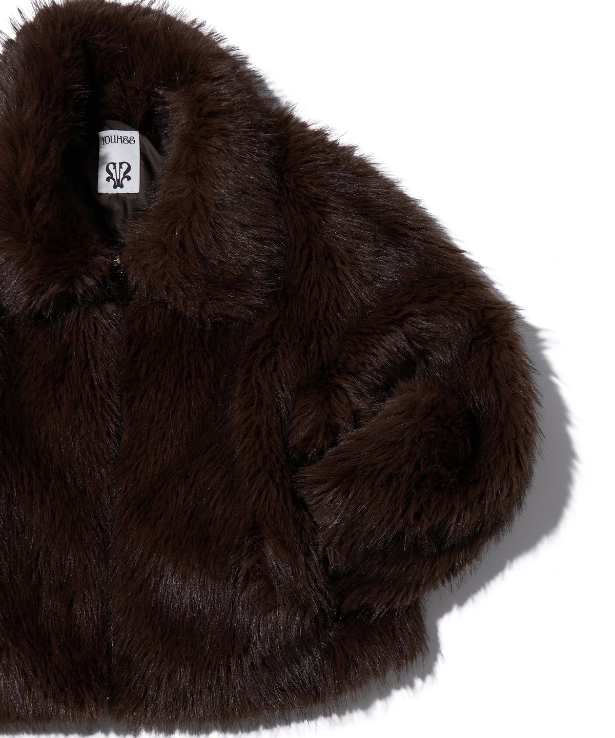 유희(YOUHEE) LONG HAIR FUR JACKET BROWN