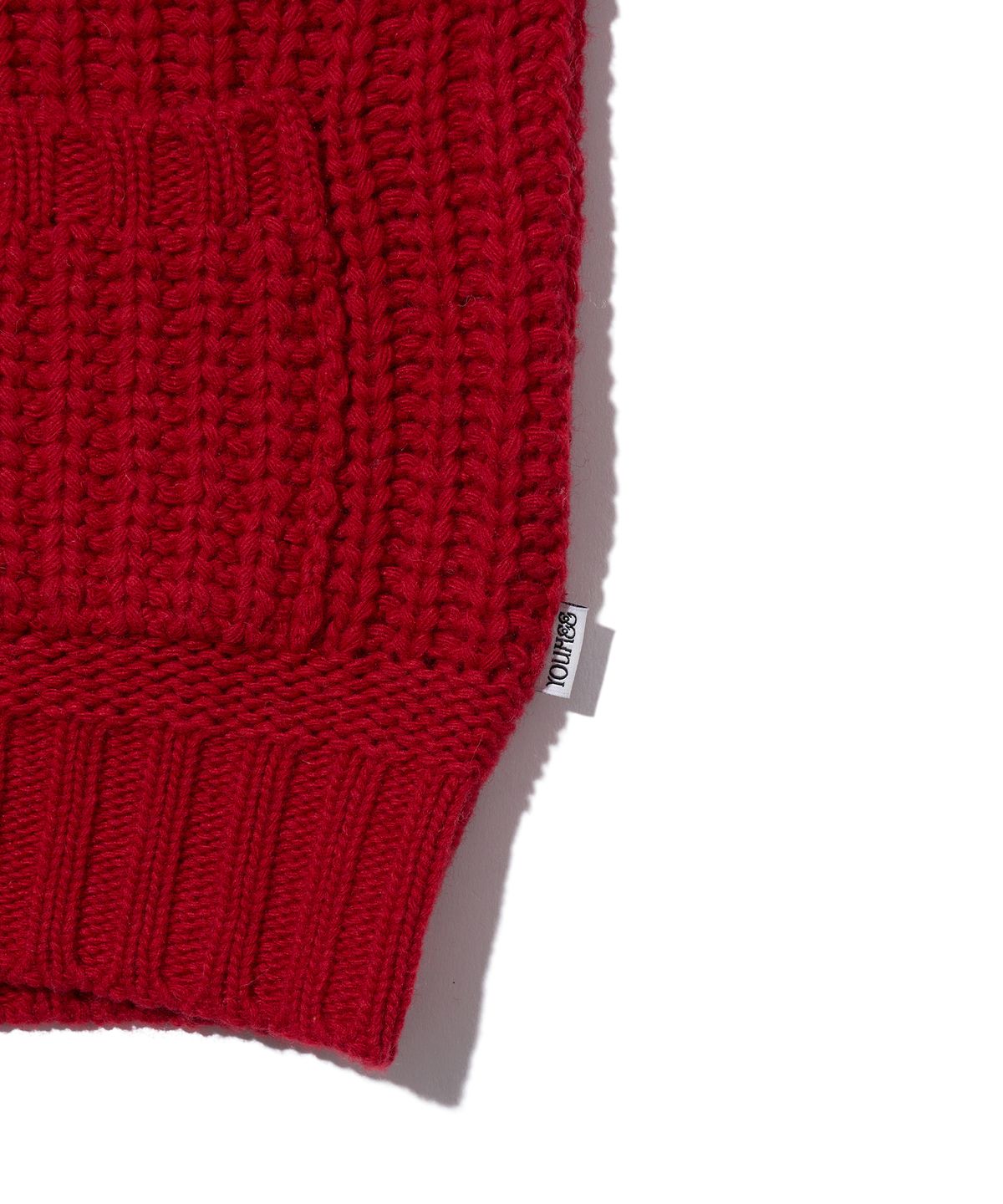 유희(YOUHEE) ROPE HOOD ZIP-UP KNIT RED