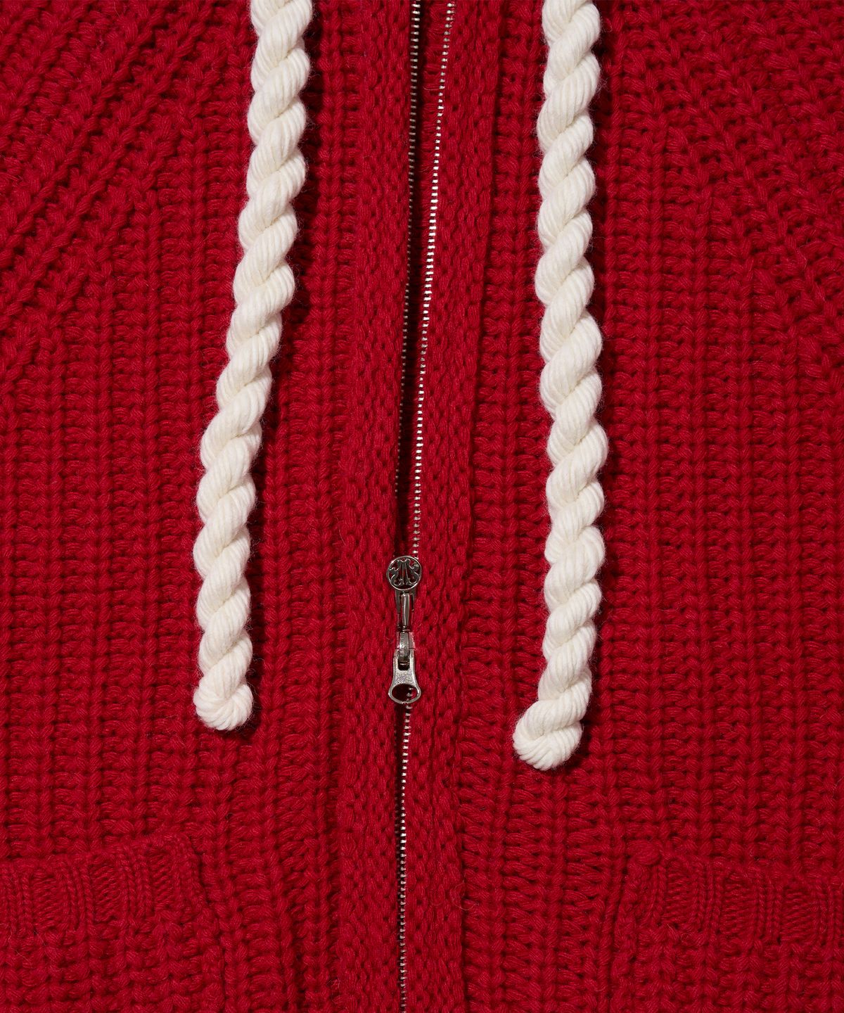 유희(YOUHEE) ROPE HOOD ZIP-UP KNIT RED