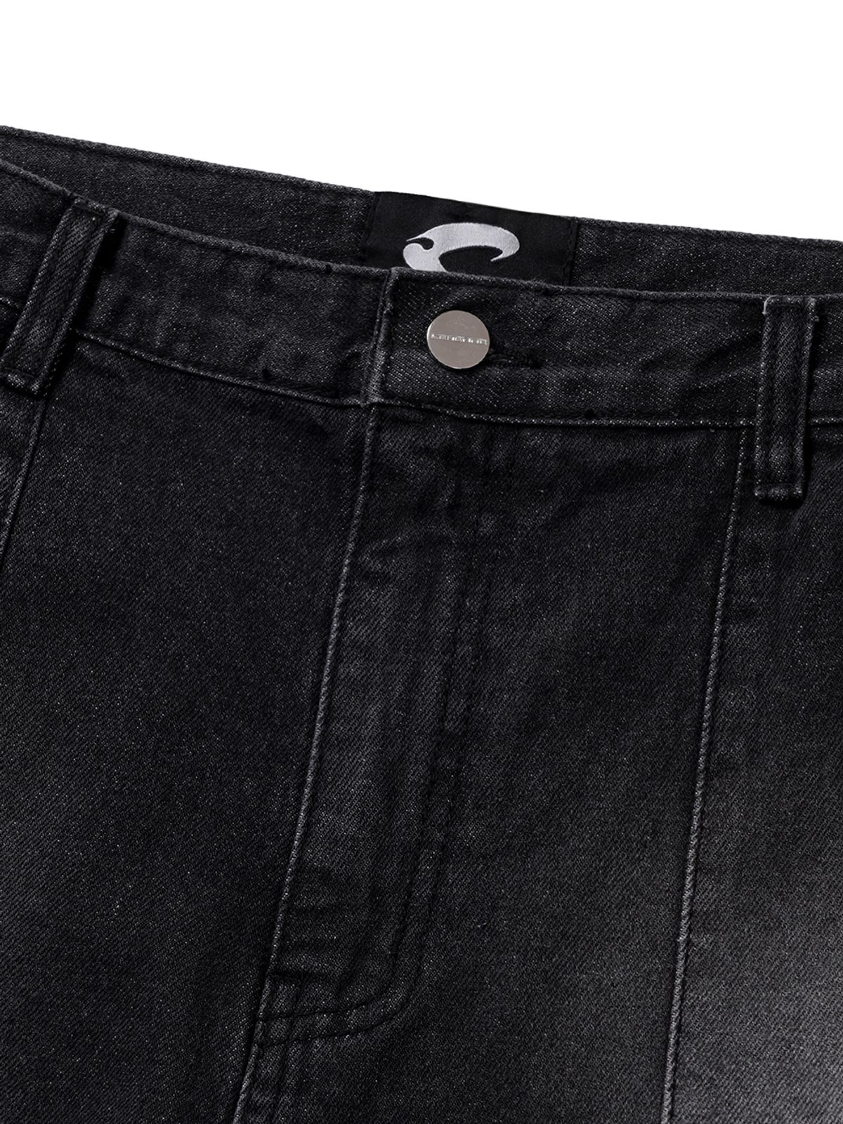 르렌느(LERENNE) Multi Pocket Cargo Flare Denim Pants - Black