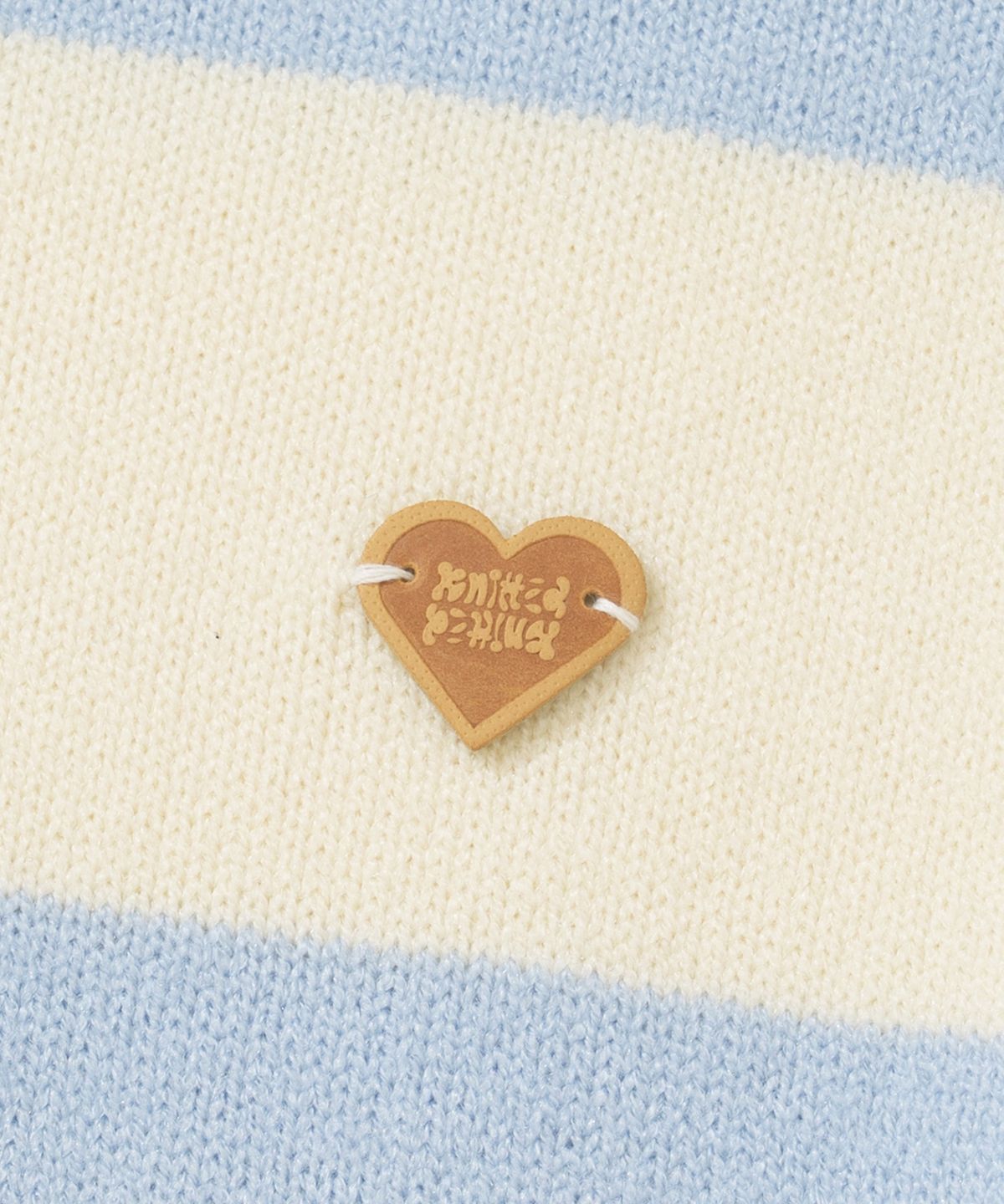 니티드(KNITTED) (W) 스트라이프 럭비 카라 니트 SKY BLUE