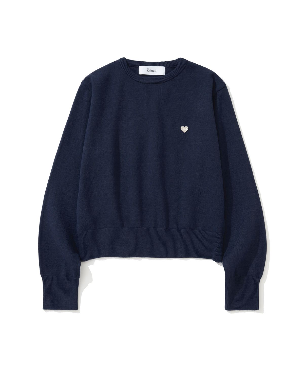 니티드(KNITTED) (W) 베이직 에센셜 워셔블 라운드 니트 NAVY