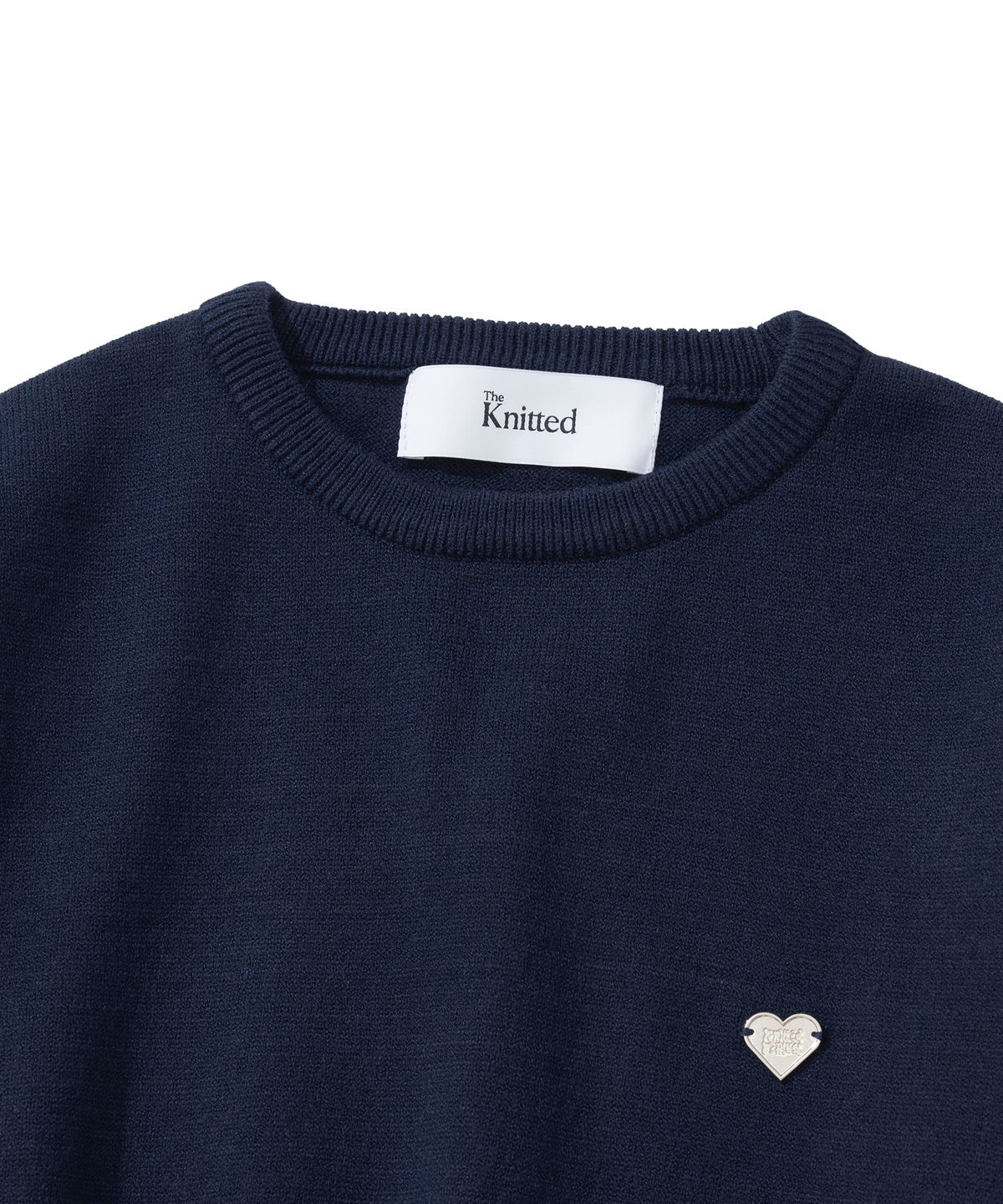 니티드(KNITTED) (W) 베이직 에센셜 워셔블 라운드 니트 NAVY