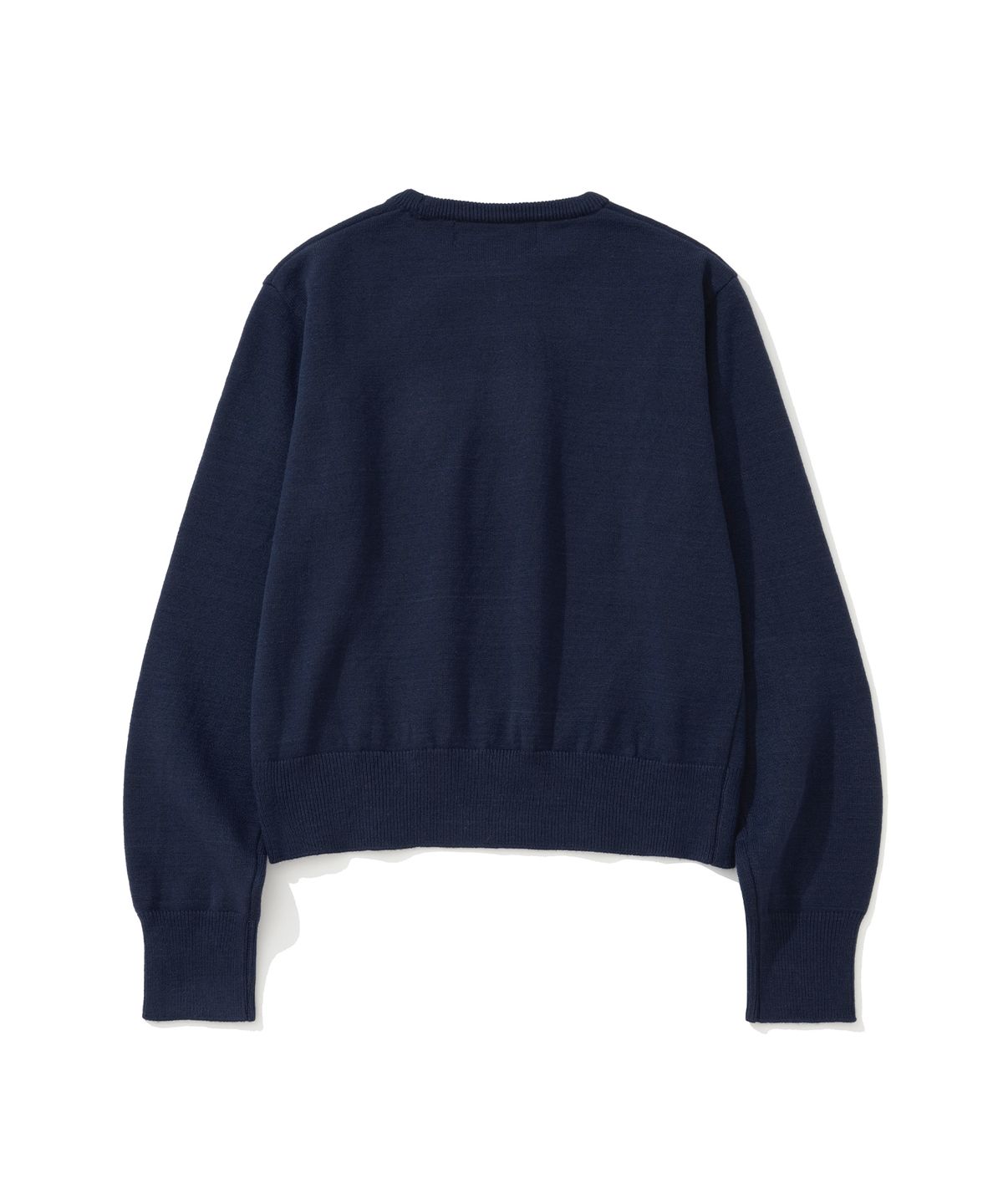 니티드(KNITTED) (W) 베이직 에센셜 워셔블 라운드 니트 NAVY