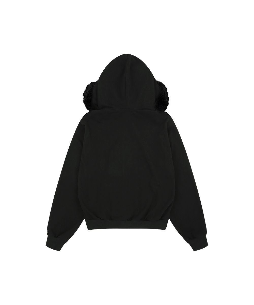 MUSINSA | GRAILZ TWIN FUR ZIP HOODIE [BLACK]