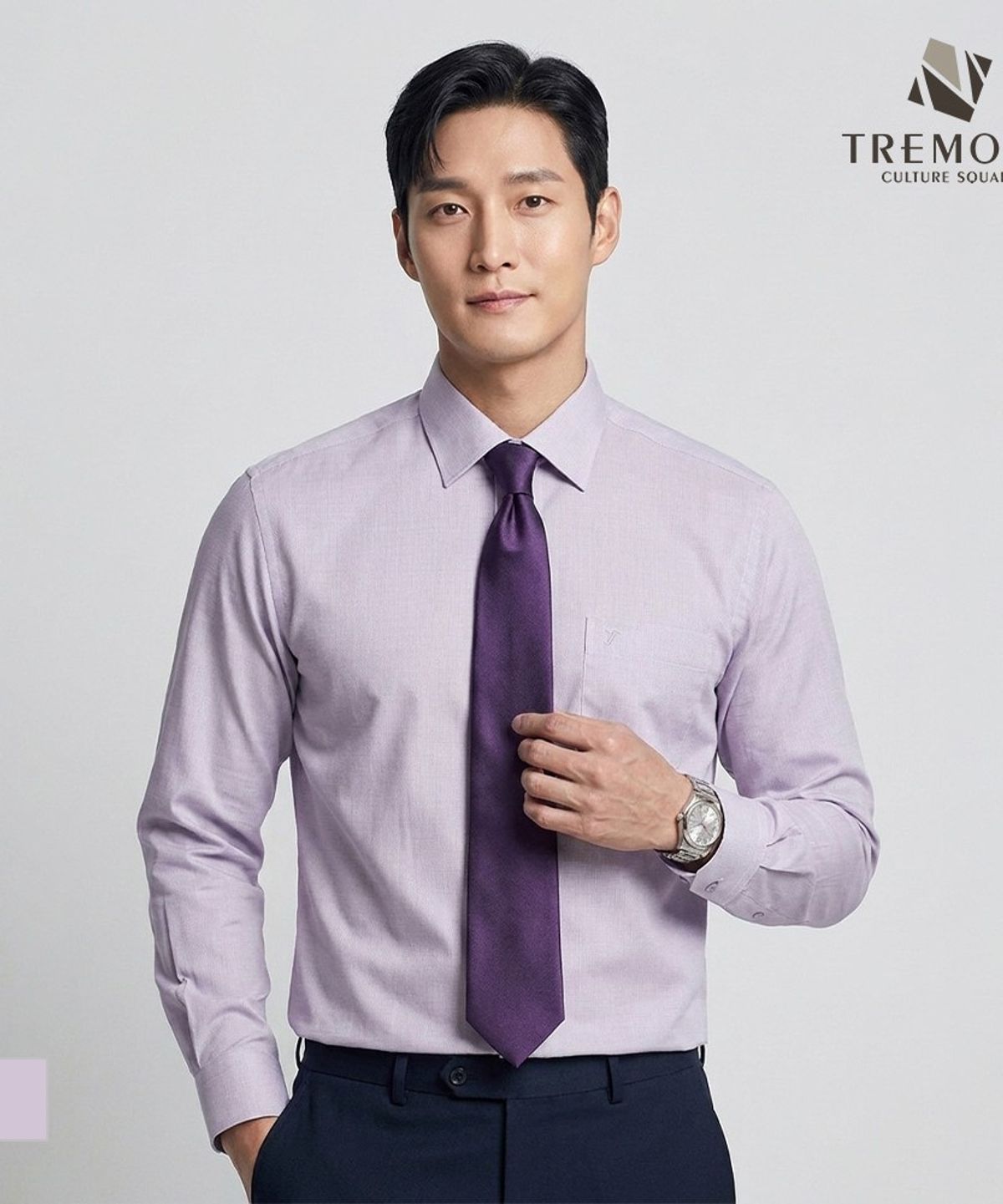 트레몰로(TREMOLO) 솔리드라이크 드레스셔츠_TGBTL3F8311