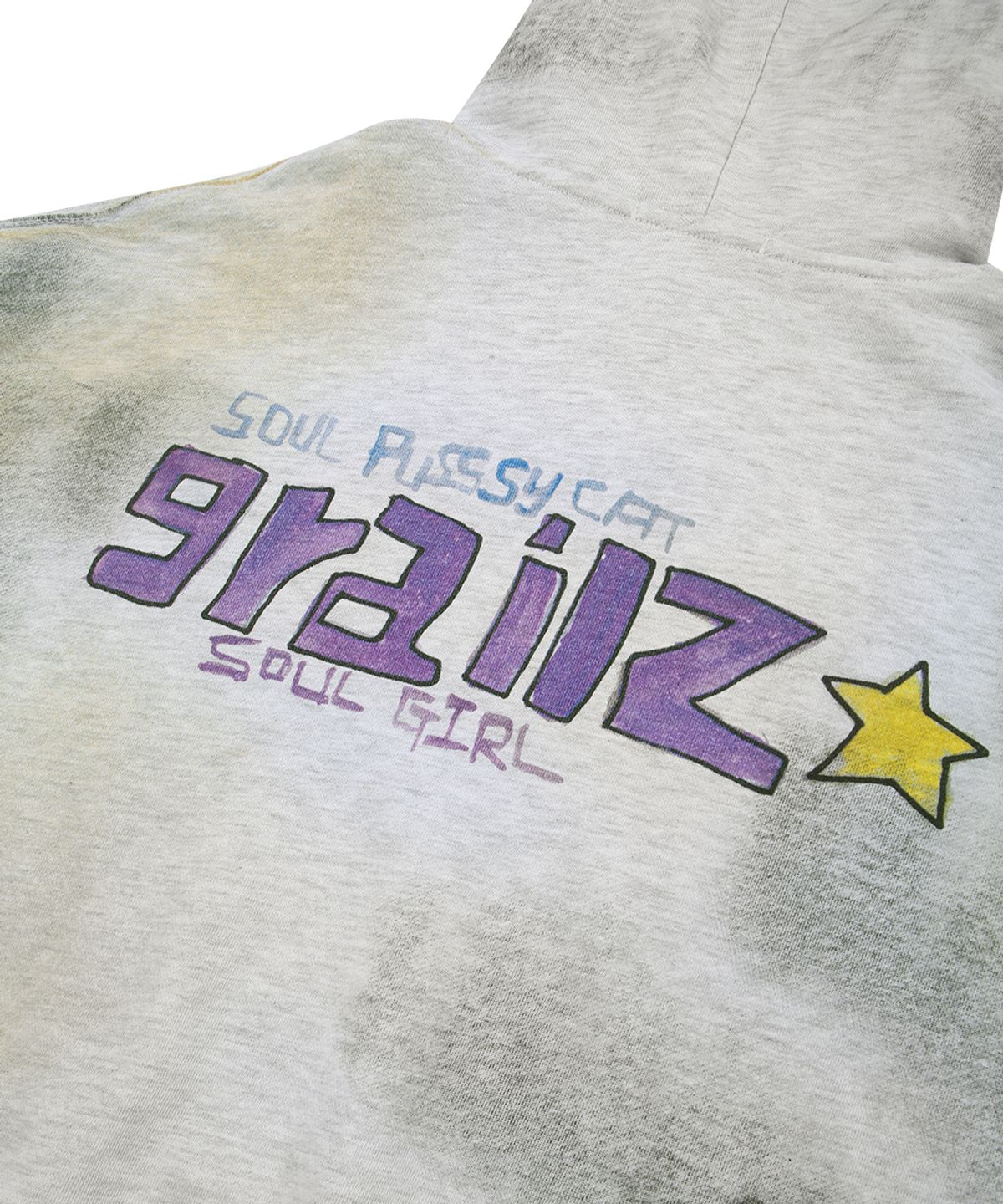 그레일즈(GRAILZ) [SOULPUSSSYCAT X GRAILZ] PARODY DIRTY HOODIE [MELANGE GRAY]