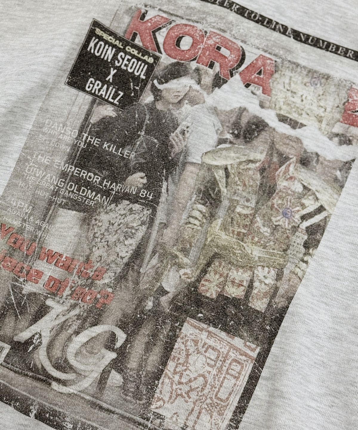 그레일즈(GRAILZ) [GRAILZ X KOIN SEOUL] MAGAZINE DIRTY HOODIE [MELANGE GRAY]