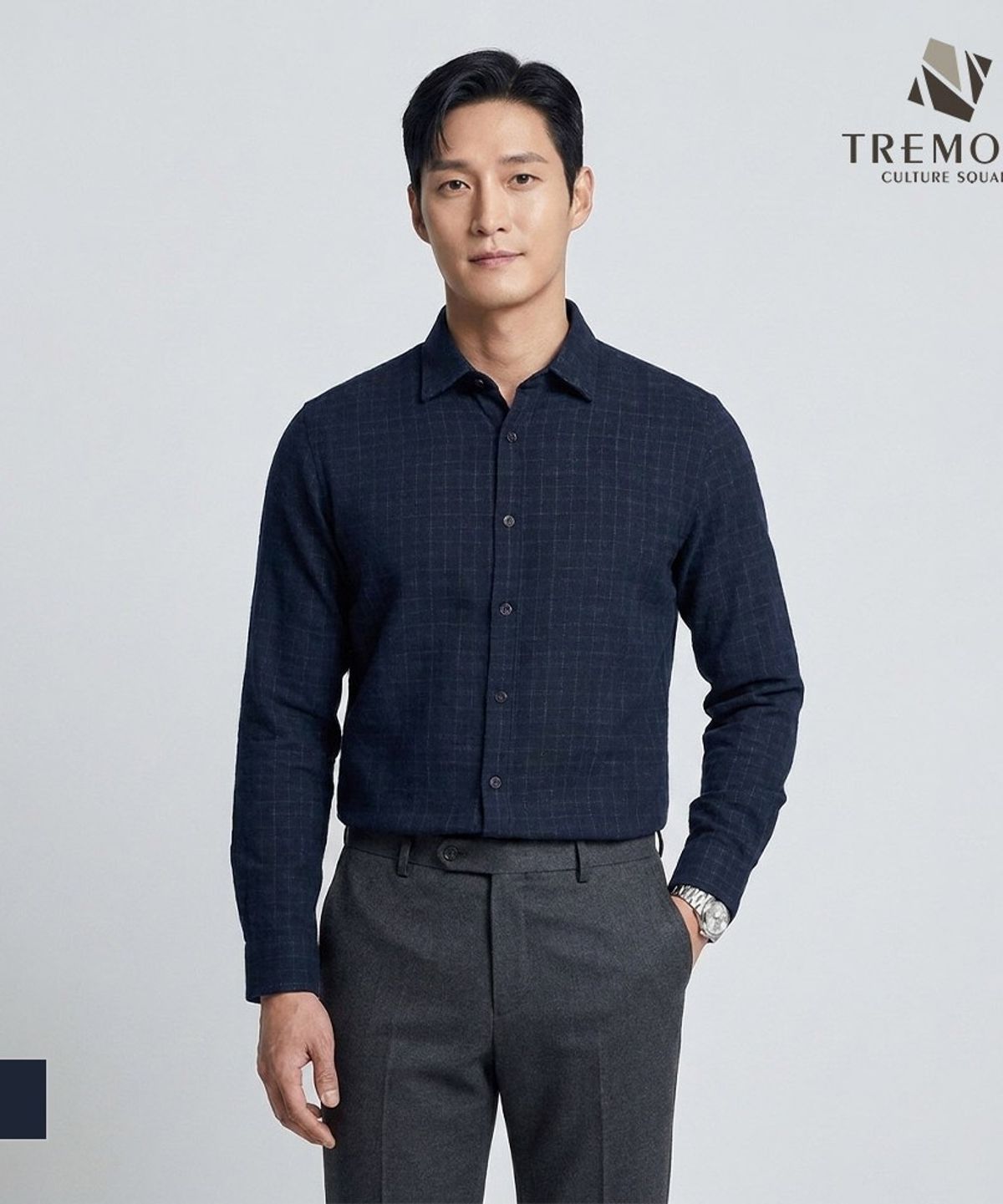 트레몰로(TREMOLO) 체크패턴 코튼100 셔츠_TRNNL3F8541