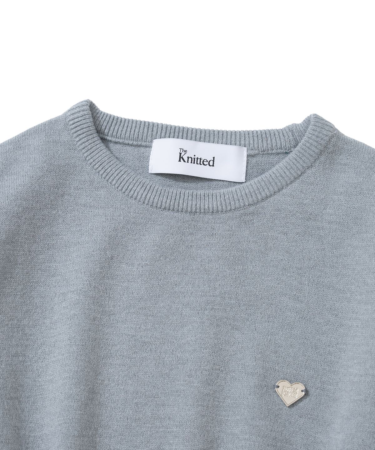 니티드(KNITTED) (W) 베이직 에센셜 워셔블 라운드 니트 GREY