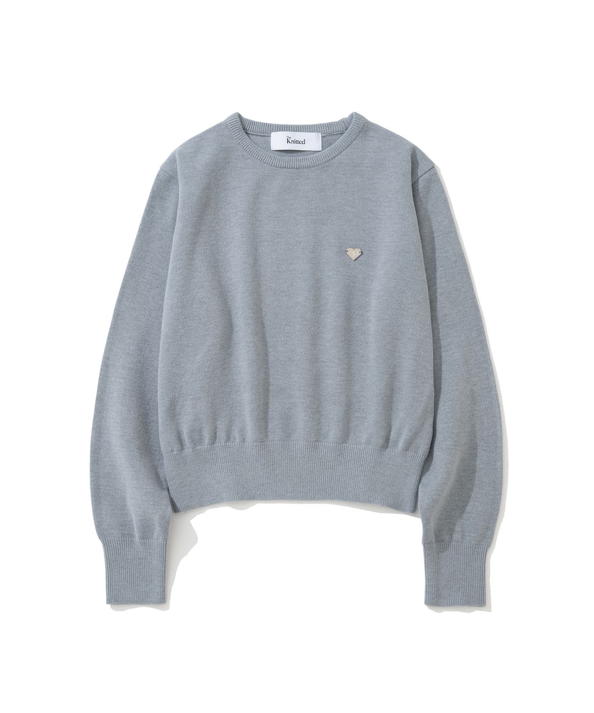 니티드(KNITTED) (W) 베이직 에센셜 워셔블 라운드 니트 GREY