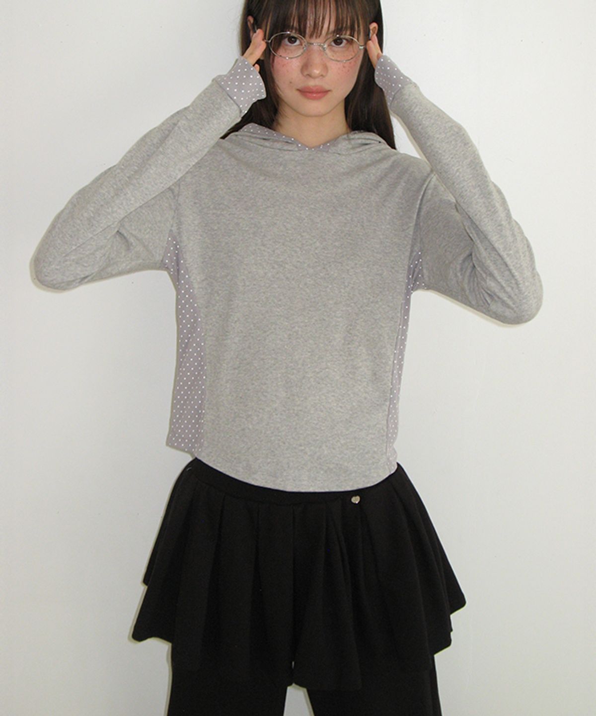 론론(RONRON) PEPLUM RUFFLE PANTSKIRT BLACK