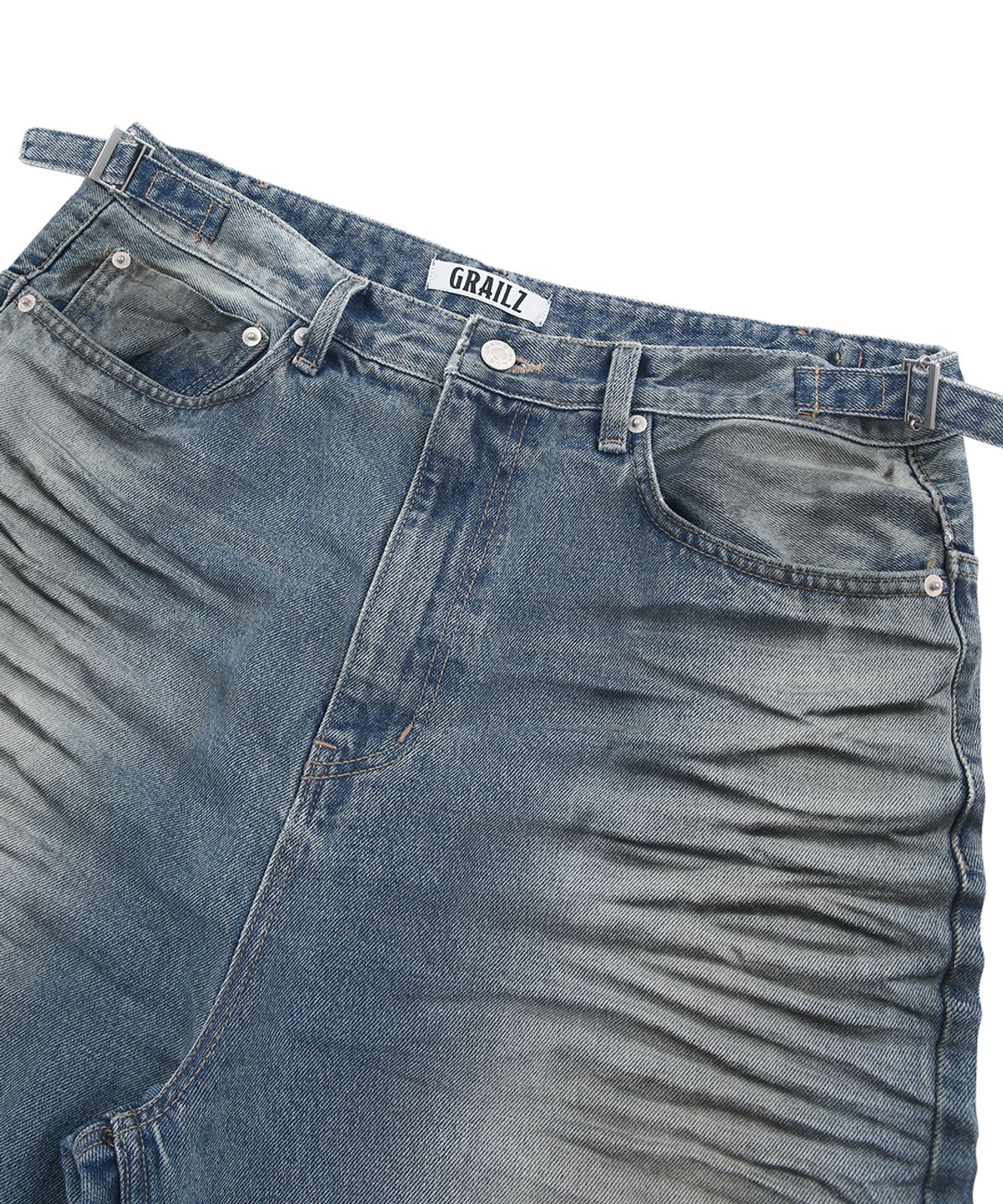 그레일즈(GRAILZ) DIRTY WASHED DENIM PANTS [BLUE]