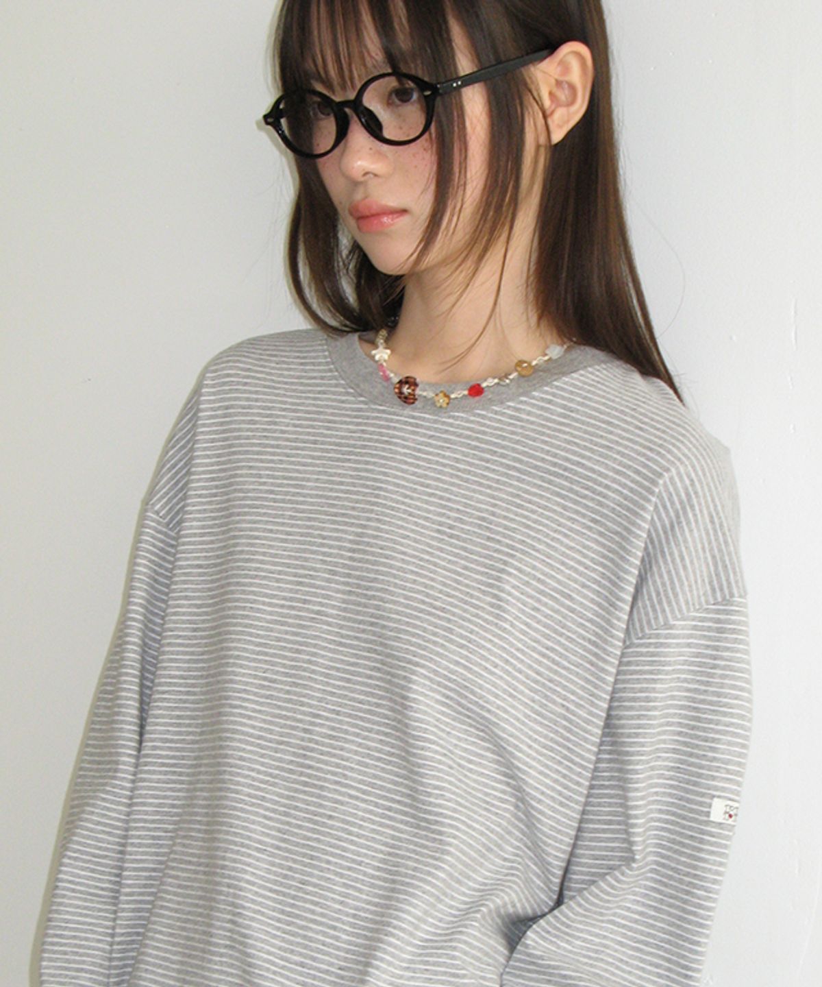 론론(RONRON) HEART MIX BUTTON BEADS NECKLACE