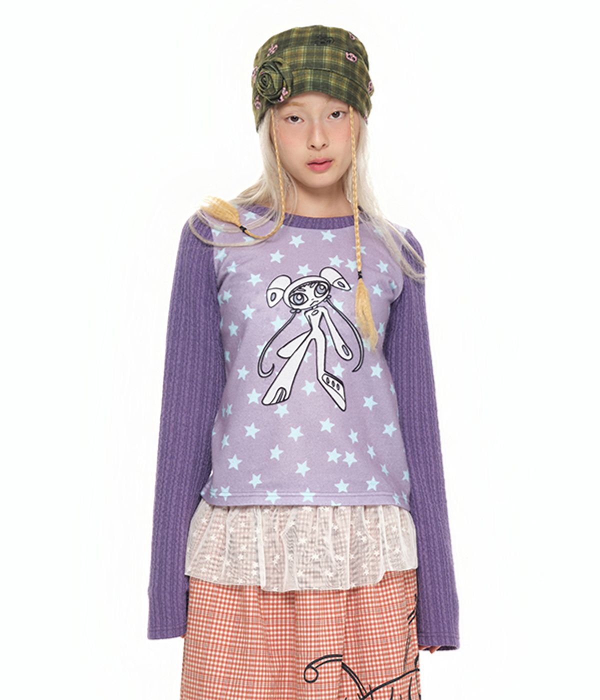 유쓰배쓰(YOUTHBATH) Twist Knit Long Sleeve Top_dusty purple