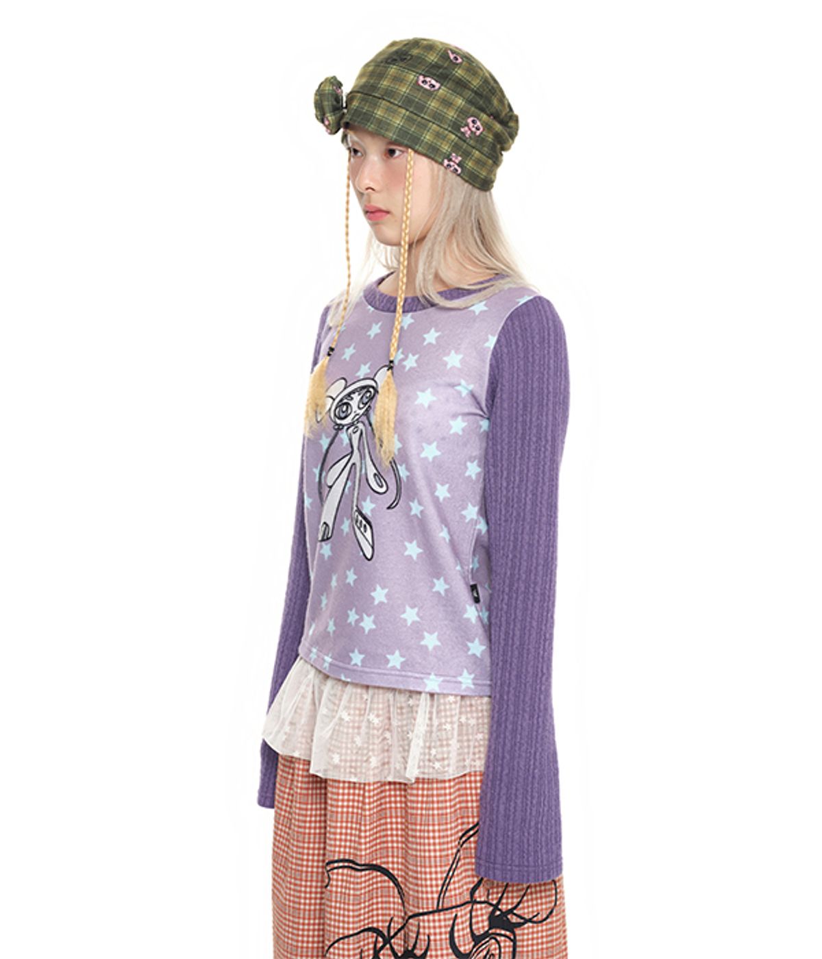 유쓰배쓰(YOUTHBATH) Twist Knit Long Sleeve Top_dusty purple