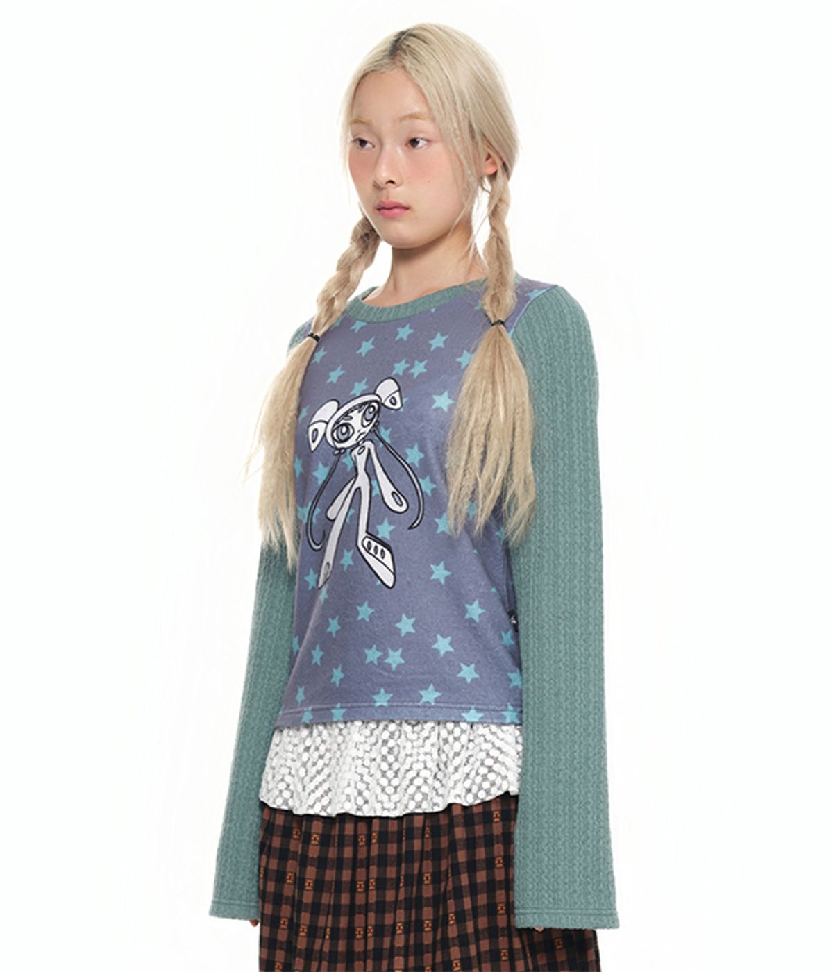 유쓰배쓰(YOUTHBATH) Twist Knit Long Sleeve Top_sage mint