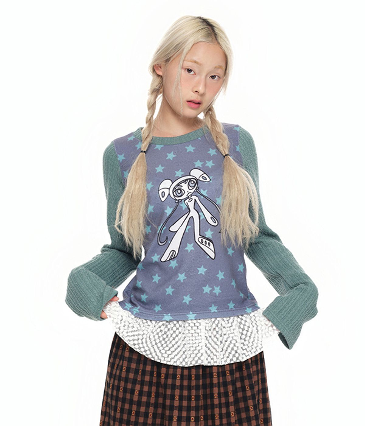 유쓰배쓰(YOUTHBATH) Twist Knit Long Sleeve Top_sage mint
