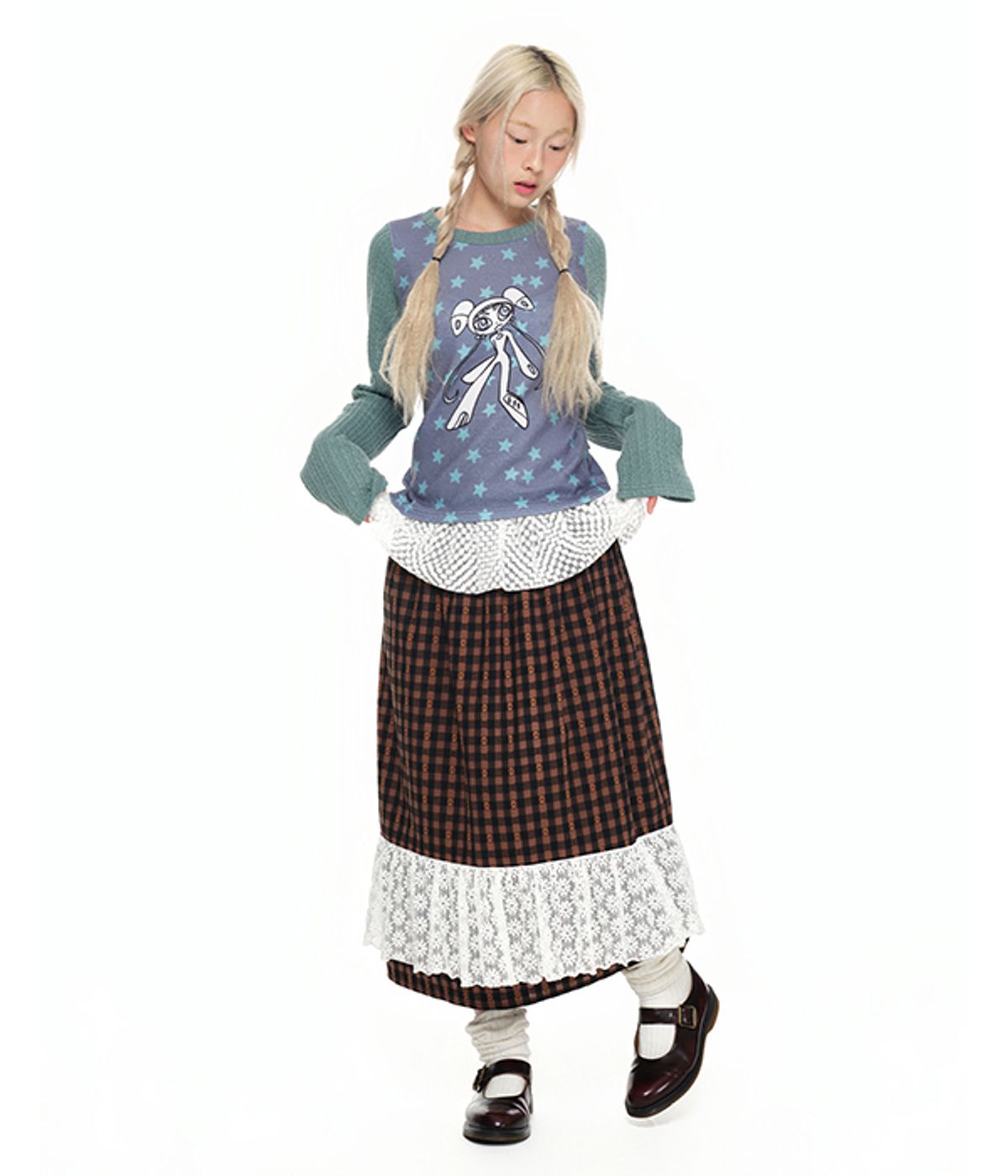 유쓰배쓰(YOUTHBATH) Twist Knit Long Sleeve Top_sage mint