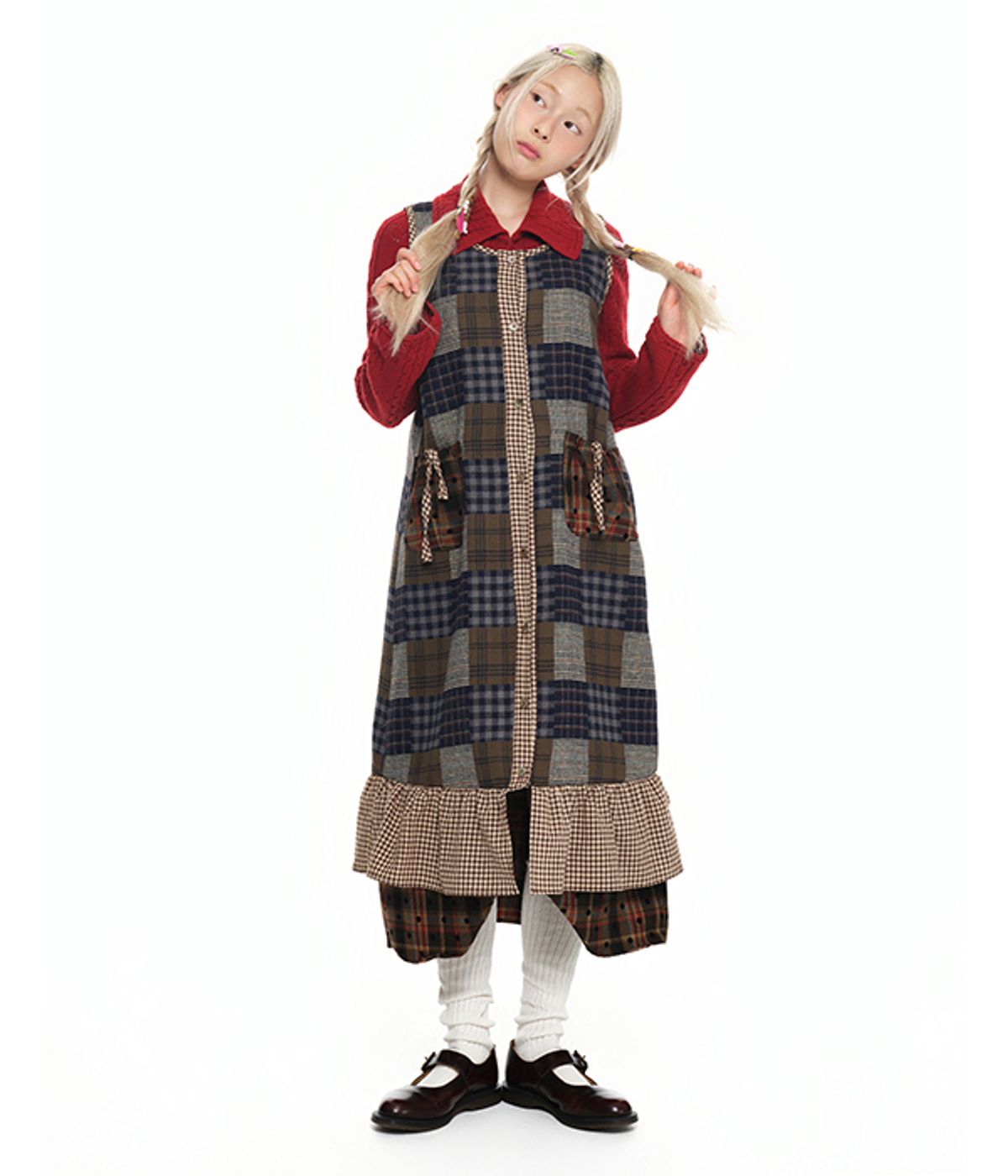 유쓰배쓰(YOUTHBATH) Sleeveless Pocket Frill Dress_check