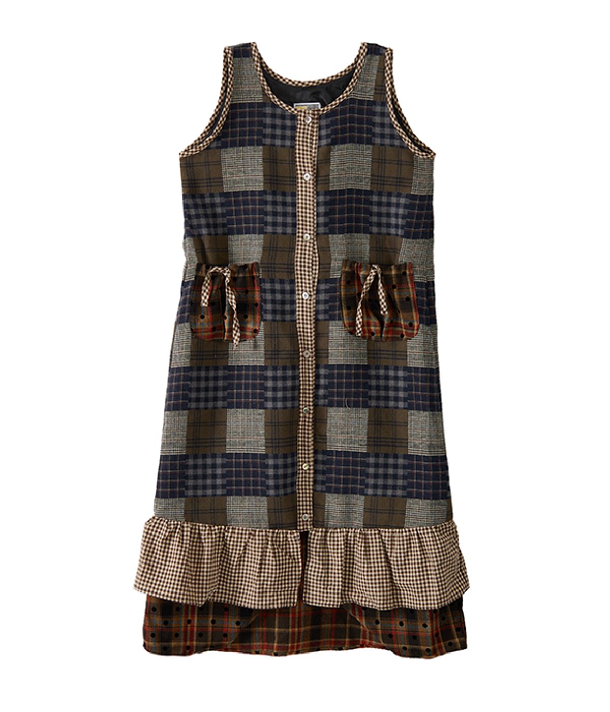유쓰배쓰(YOUTHBATH) Sleeveless Pocket Frill Dress_check