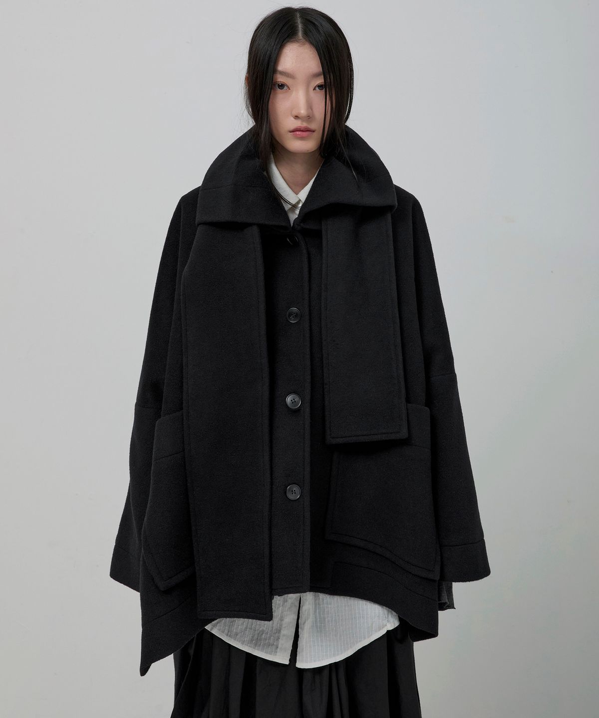 플레어업(FLAREUP) Wool Muffler Coat (FL-051_Black)