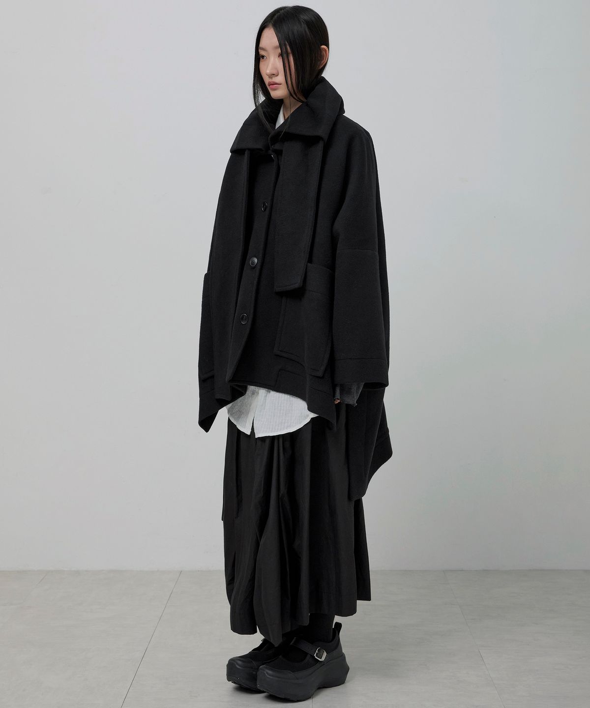 플레어업(FLAREUP) Wool Muffler Coat (FL-051_Black)