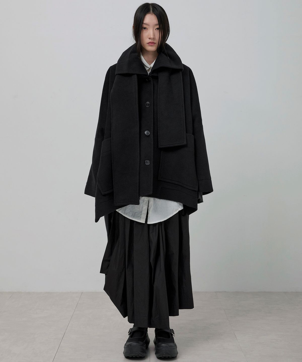 플레어업(FLAREUP) Wool Muffler Coat (FL-051_Black)