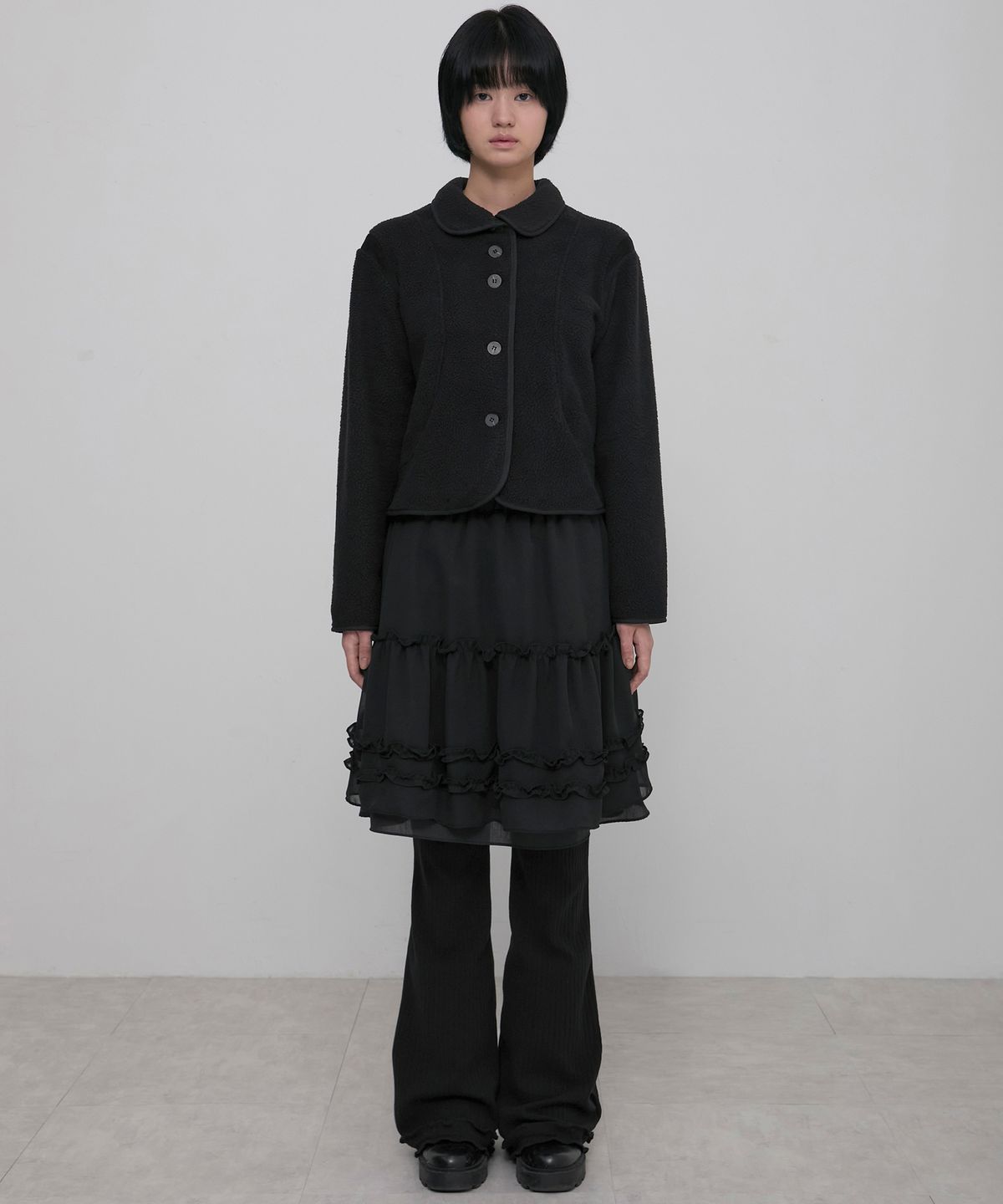 플레어업(FLAREUP) 3-Layered Ruffle Skirt Pants (FL-260_Black)