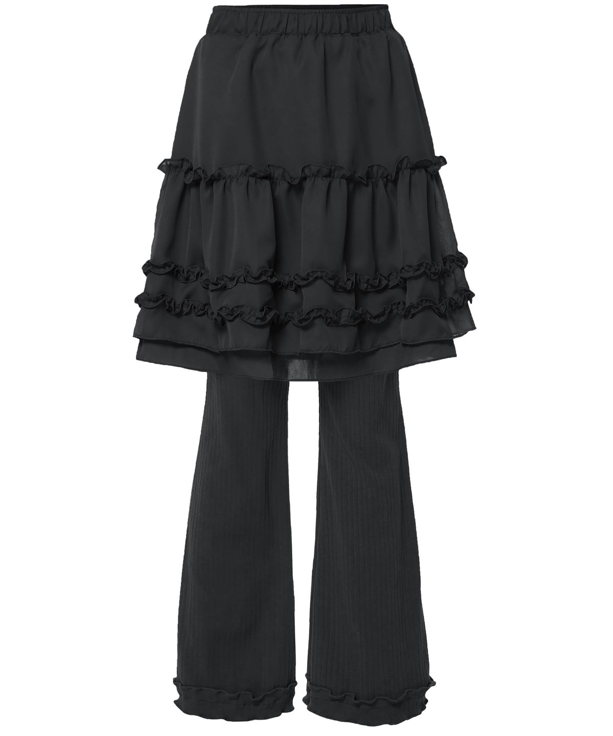 플레어업(FLAREUP) 3-Layered Ruffle Skirt Pants (FL-260_Black)