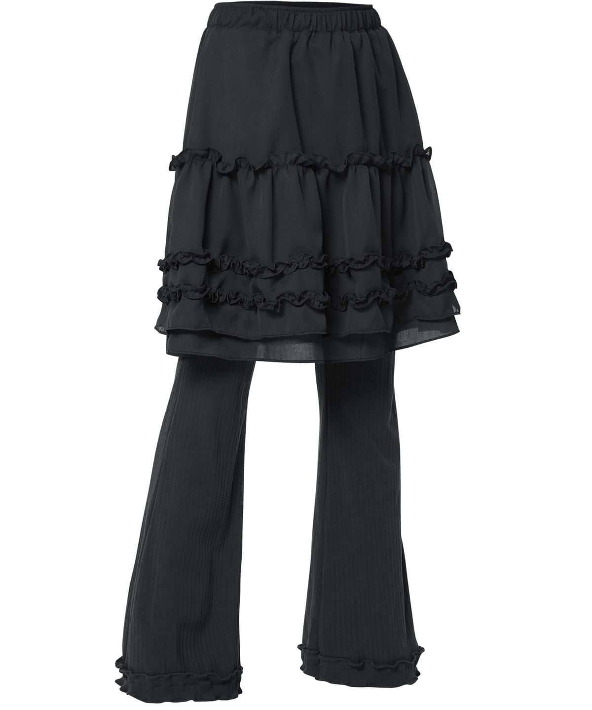 플레어업(FLAREUP) 3-Layered Ruffle Skirt Pants (FL-260_Black)