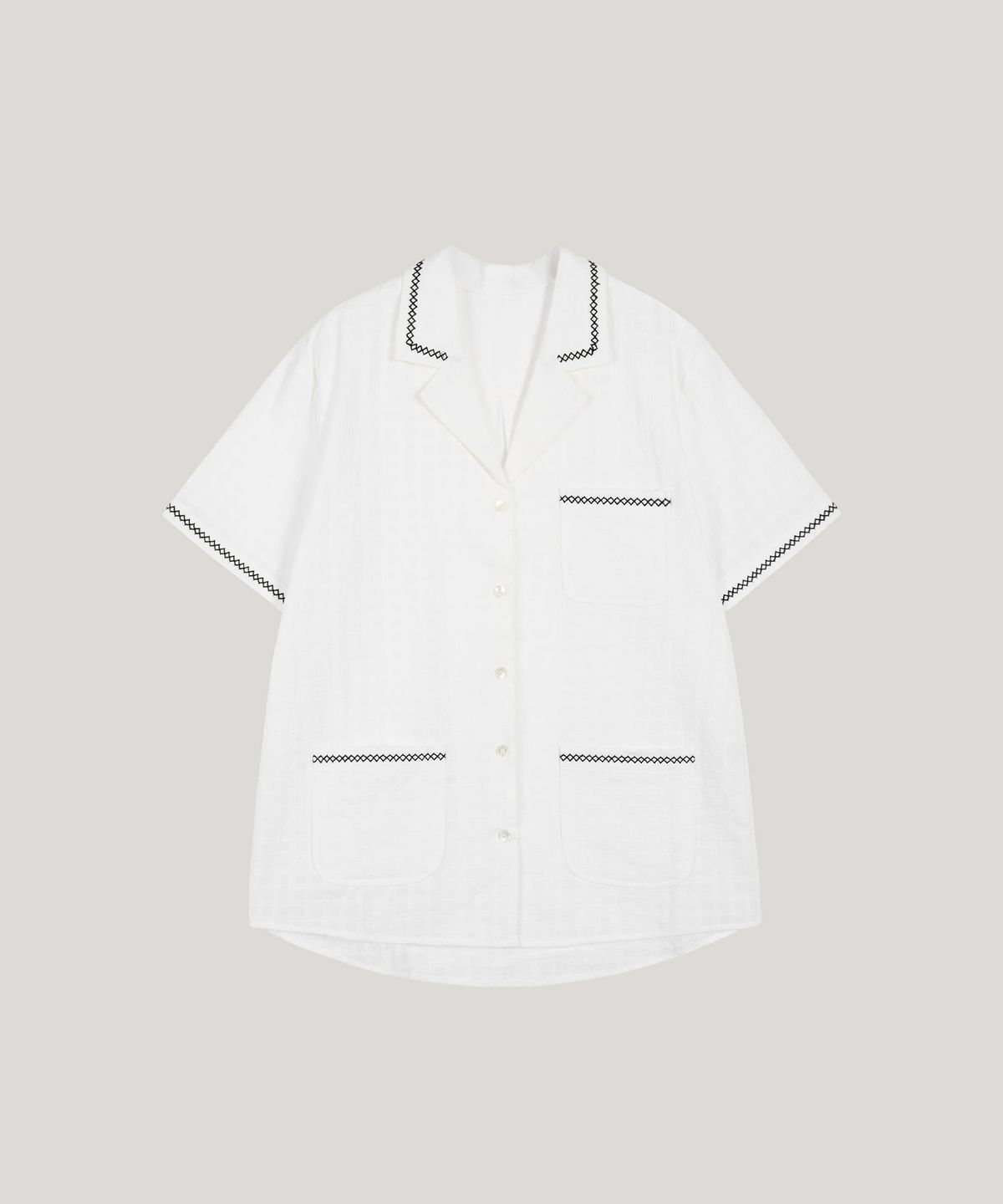 포에트서울(POETSEOUL) stitch check summer jacket_white