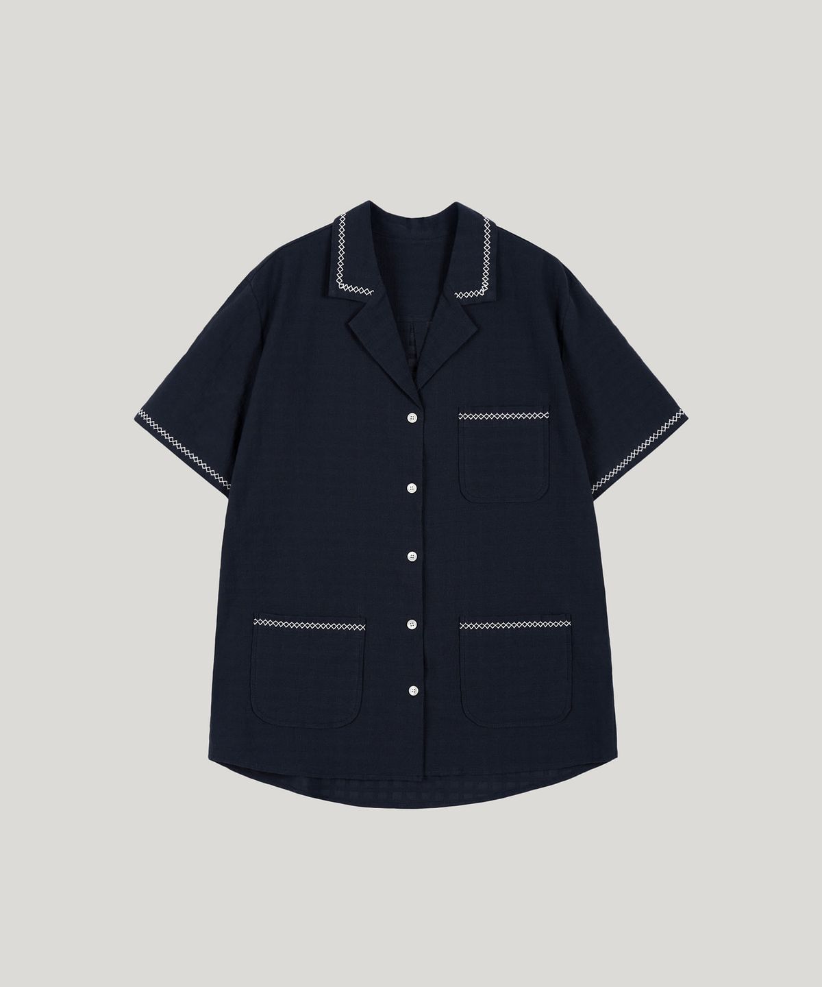 포에트서울(POETSEOUL) stitch check summer jacket_navy