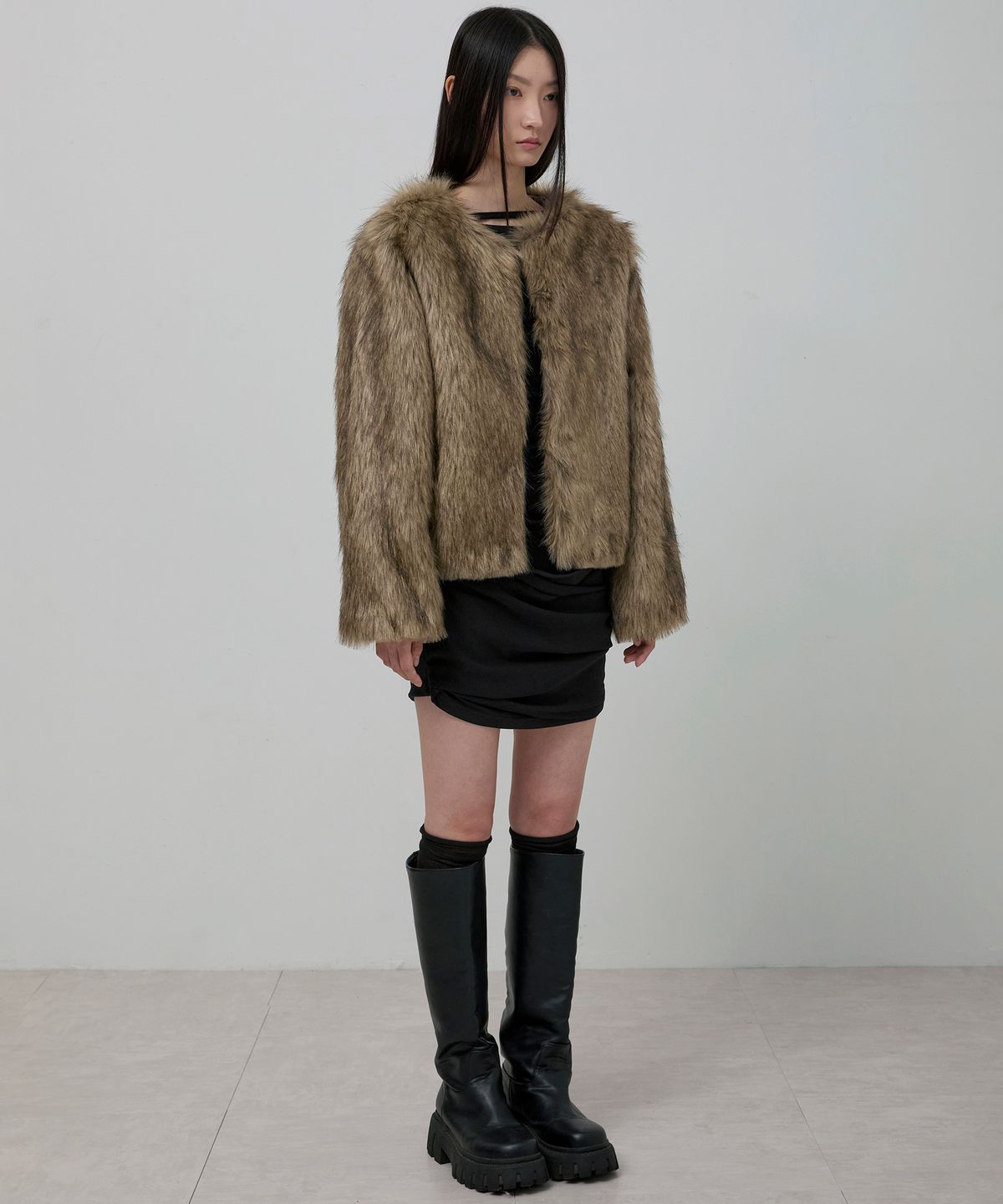 플레어업(FLAREUP) Fur Jacket (FL-046_Brown)