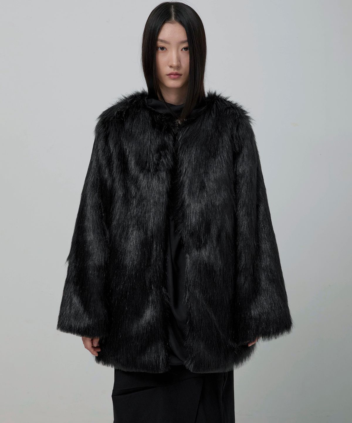 플레어업(FLAREUP) Fur Jacket (FL-046_All Black)