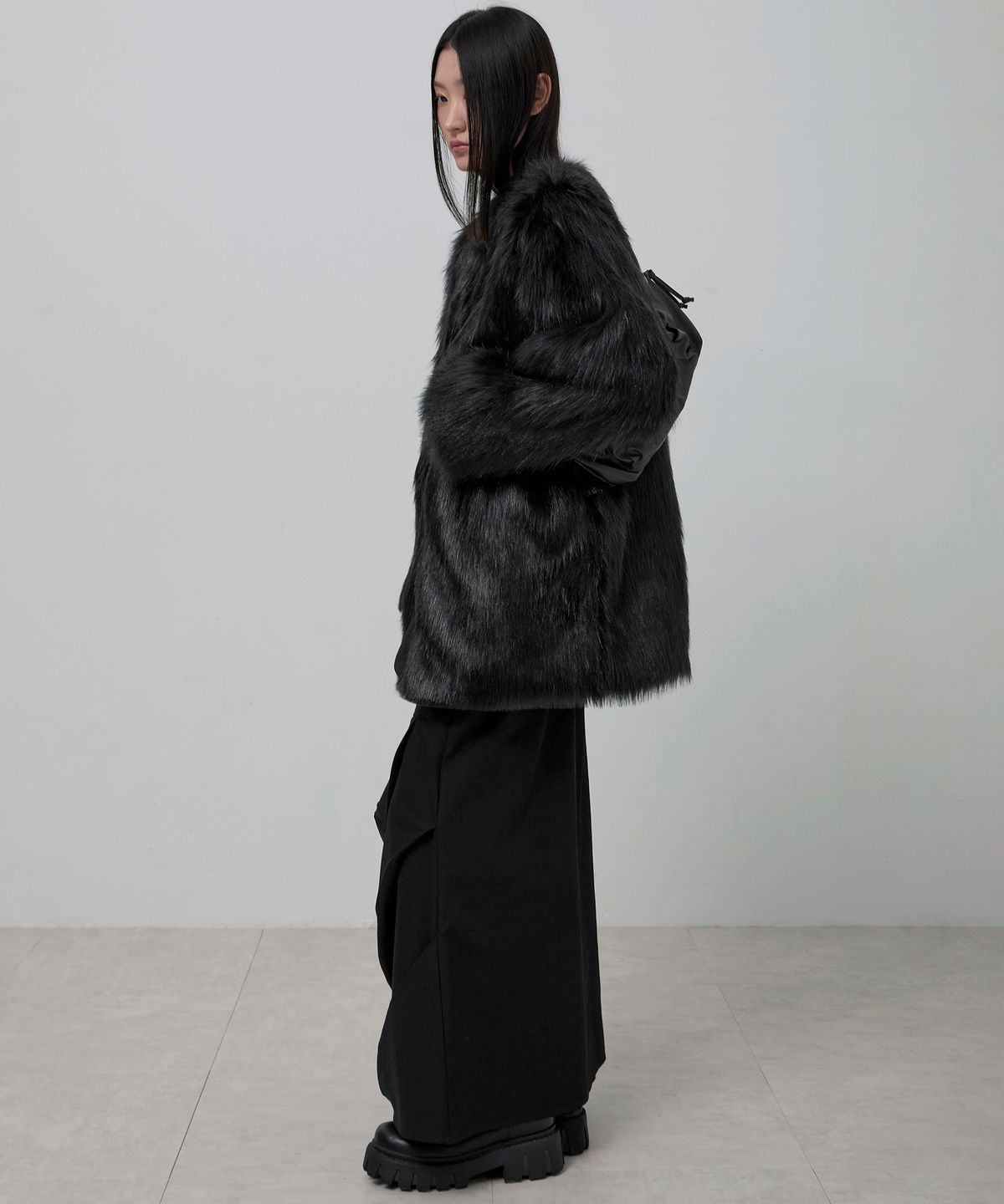 플레어업(FLAREUP) Fur Jacket (FL-046_All Black)