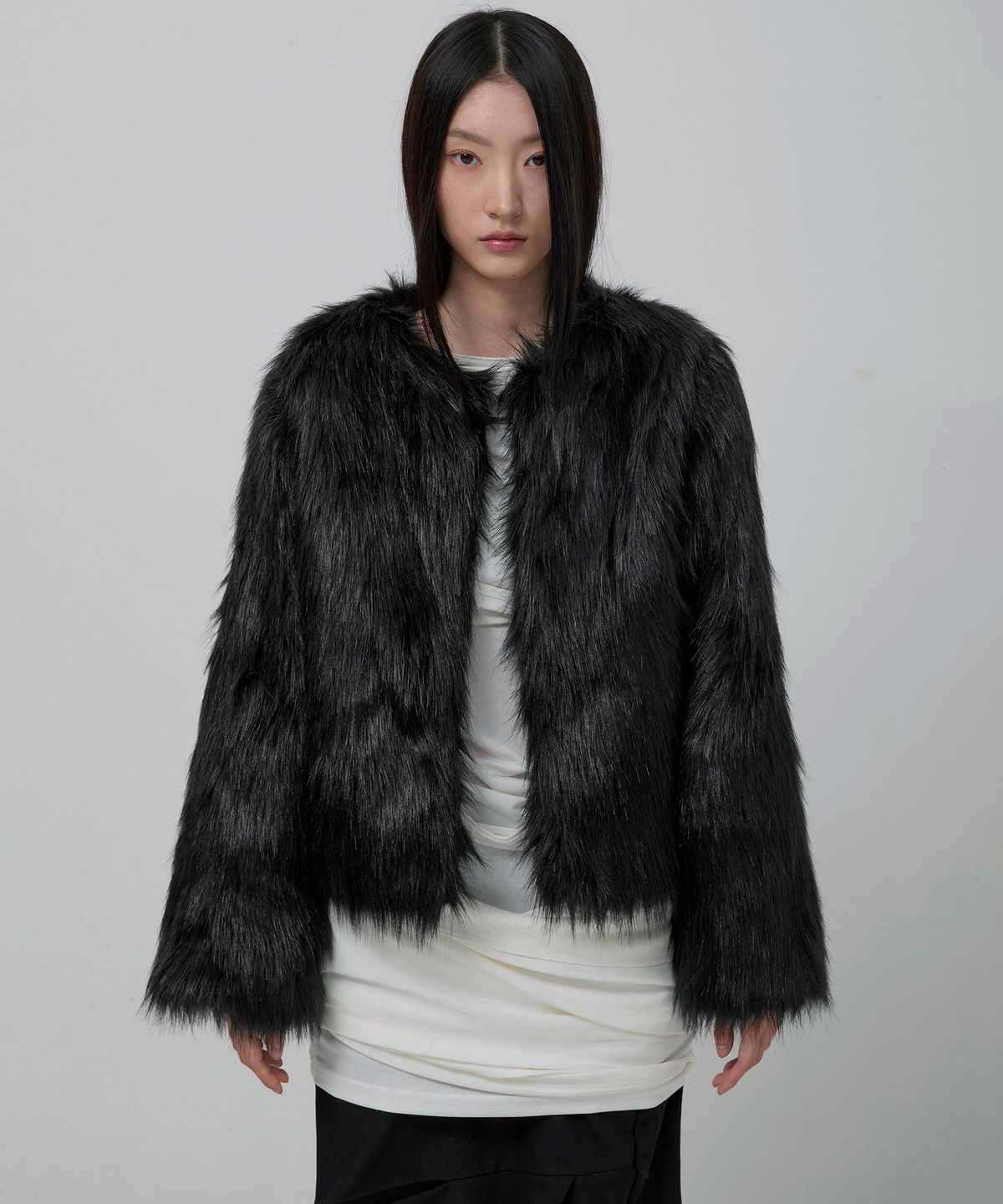 플레어업(FLAREUP) Fur Jacket (FL-046_All Black)