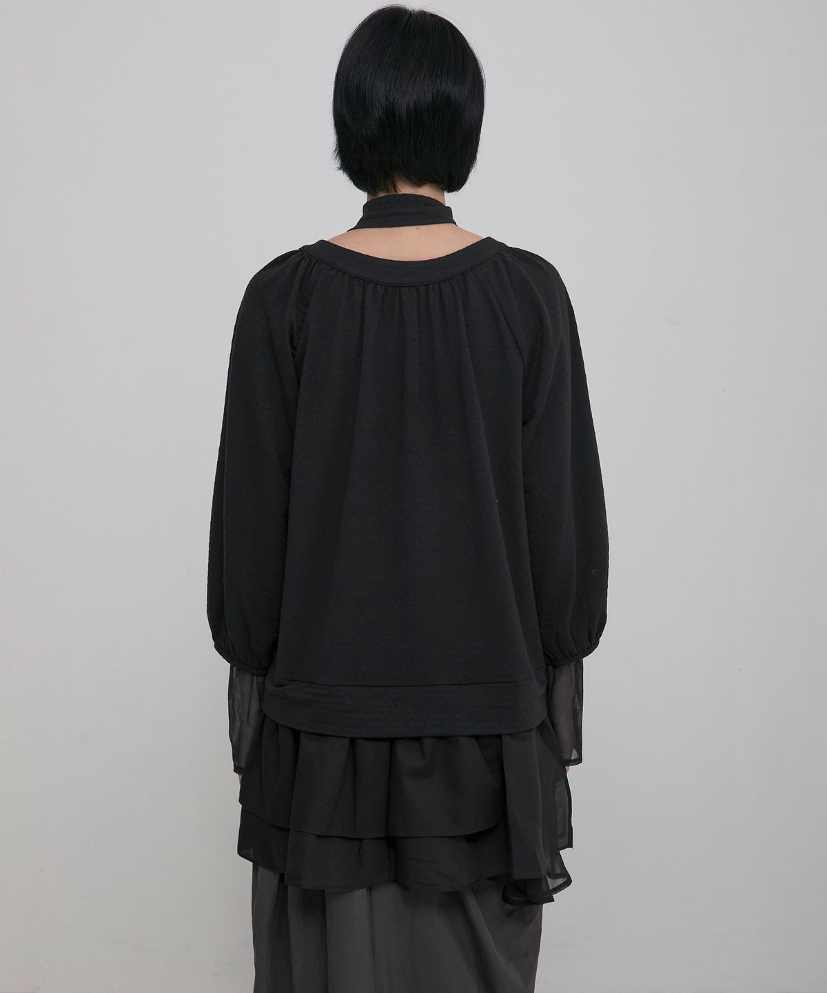 플레어업(FLAREUP) 3-Layered Scarf Long Sleeve (FL-197_Black)