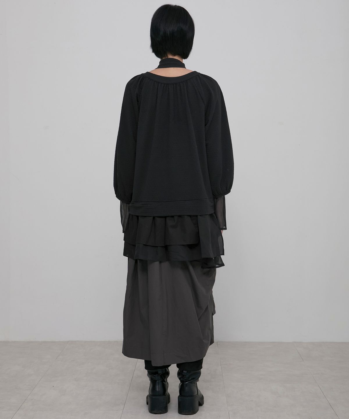 플레어업(FLAREUP) 3-Layered Scarf Long Sleeve (FL-197_Black)