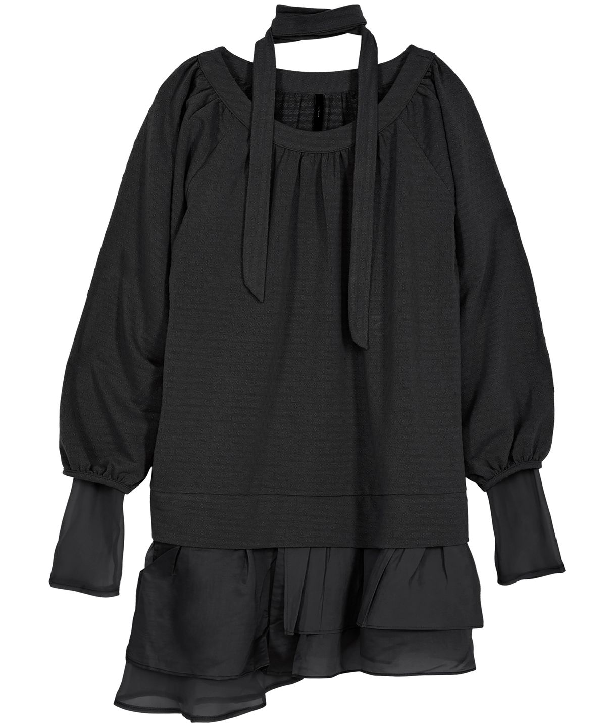 플레어업(FLAREUP) 3-Layered Scarf Long Sleeve (FL-197_Black)