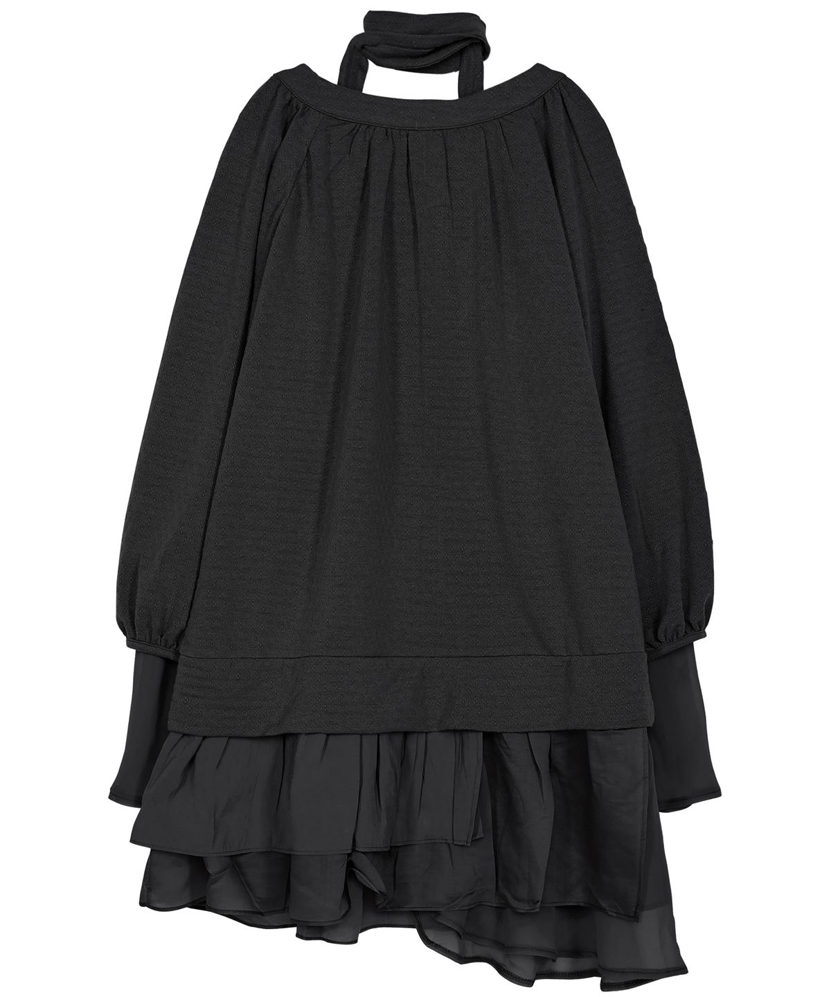 플레어업(FLAREUP) 3-Layered Scarf Long Sleeve (FL-197_Black)