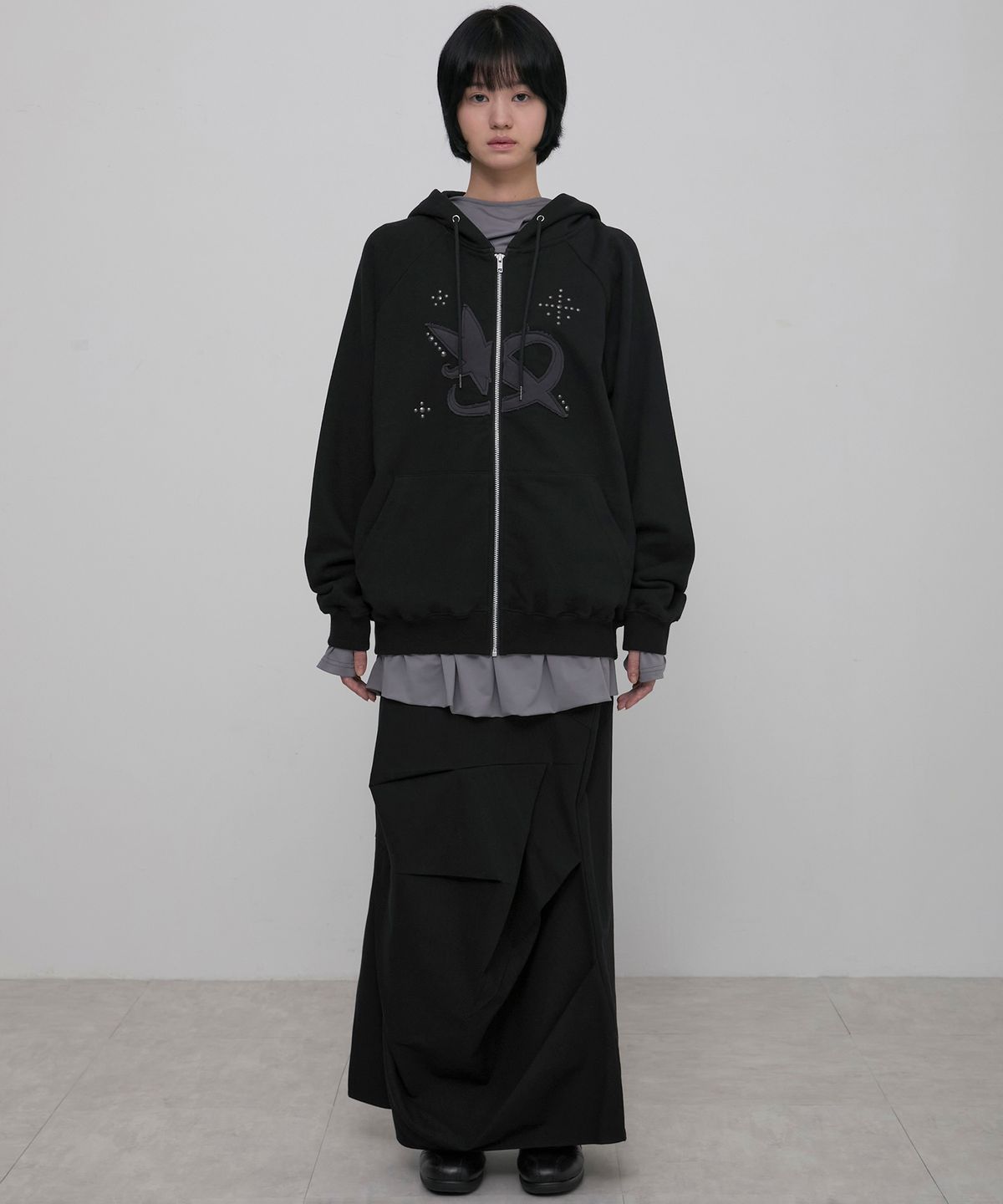 플레어업(FLAREUP) Milky Way Zip Hoodie (FL-194_Black)