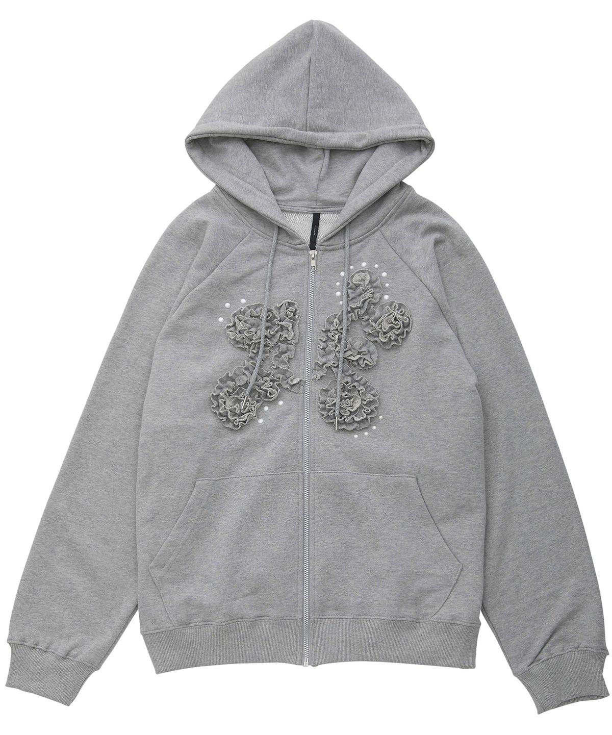 플레어업(FLAREUP) Ruffle Zip Hoodie (FL-193_Gray)