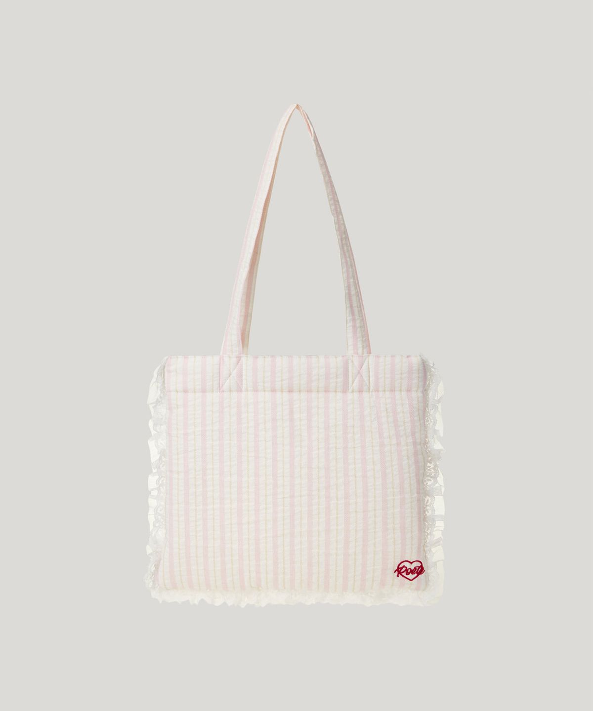 포에트서울(POETSEOUL) padded lace frill bag_ivory/pink