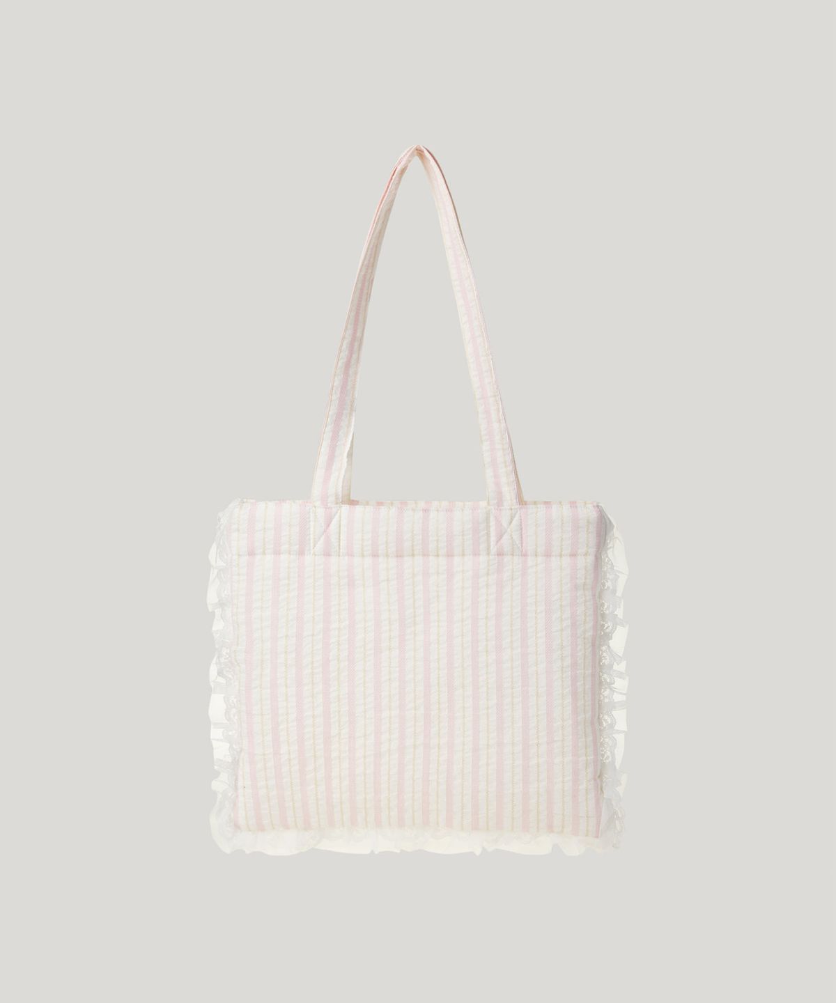 포에트서울(POETSEOUL) padded lace frill bag_ivory/pink