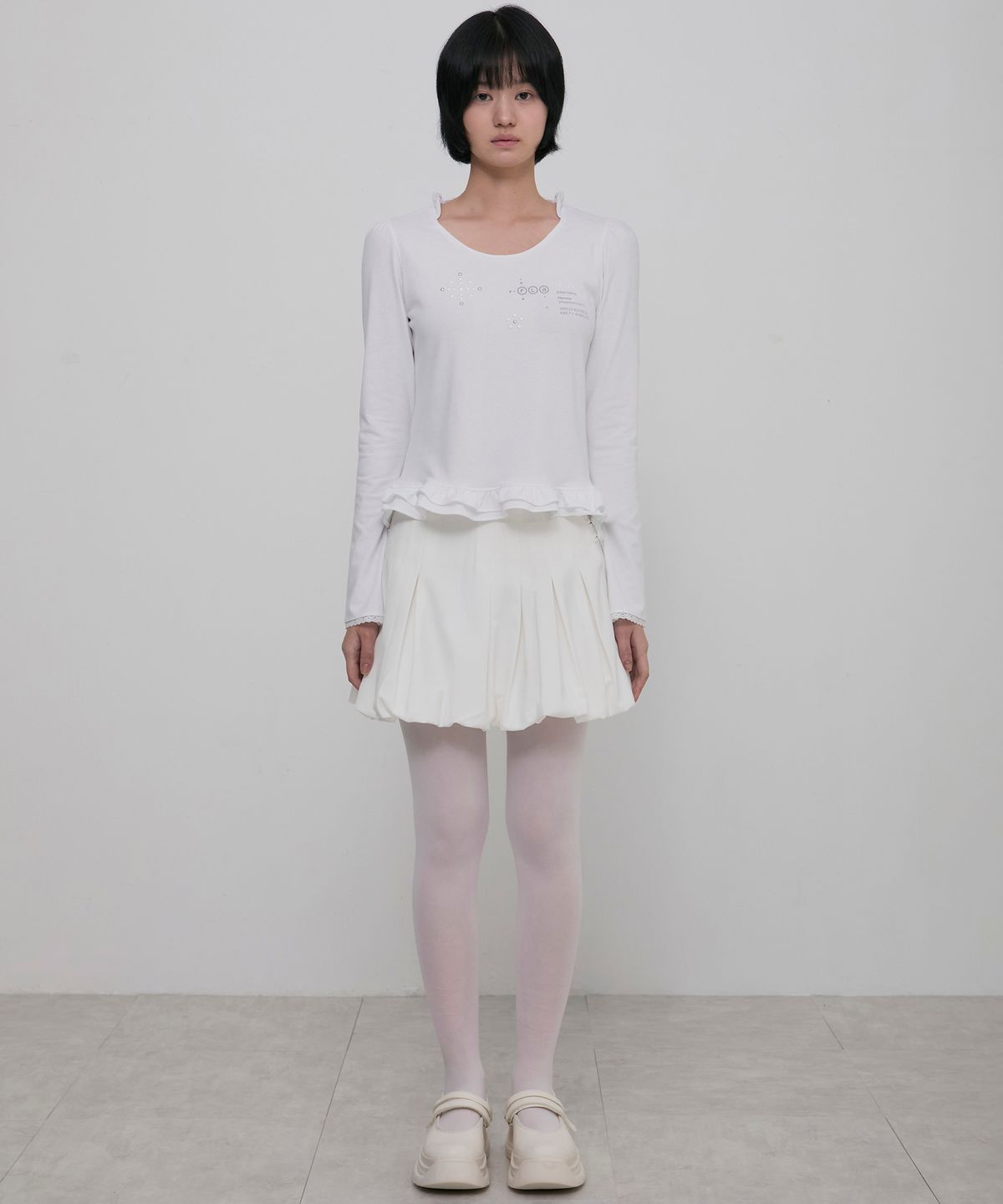 플레어업(FLAREUP) Muta Frill Puff T-Shirt (FL-189_White)